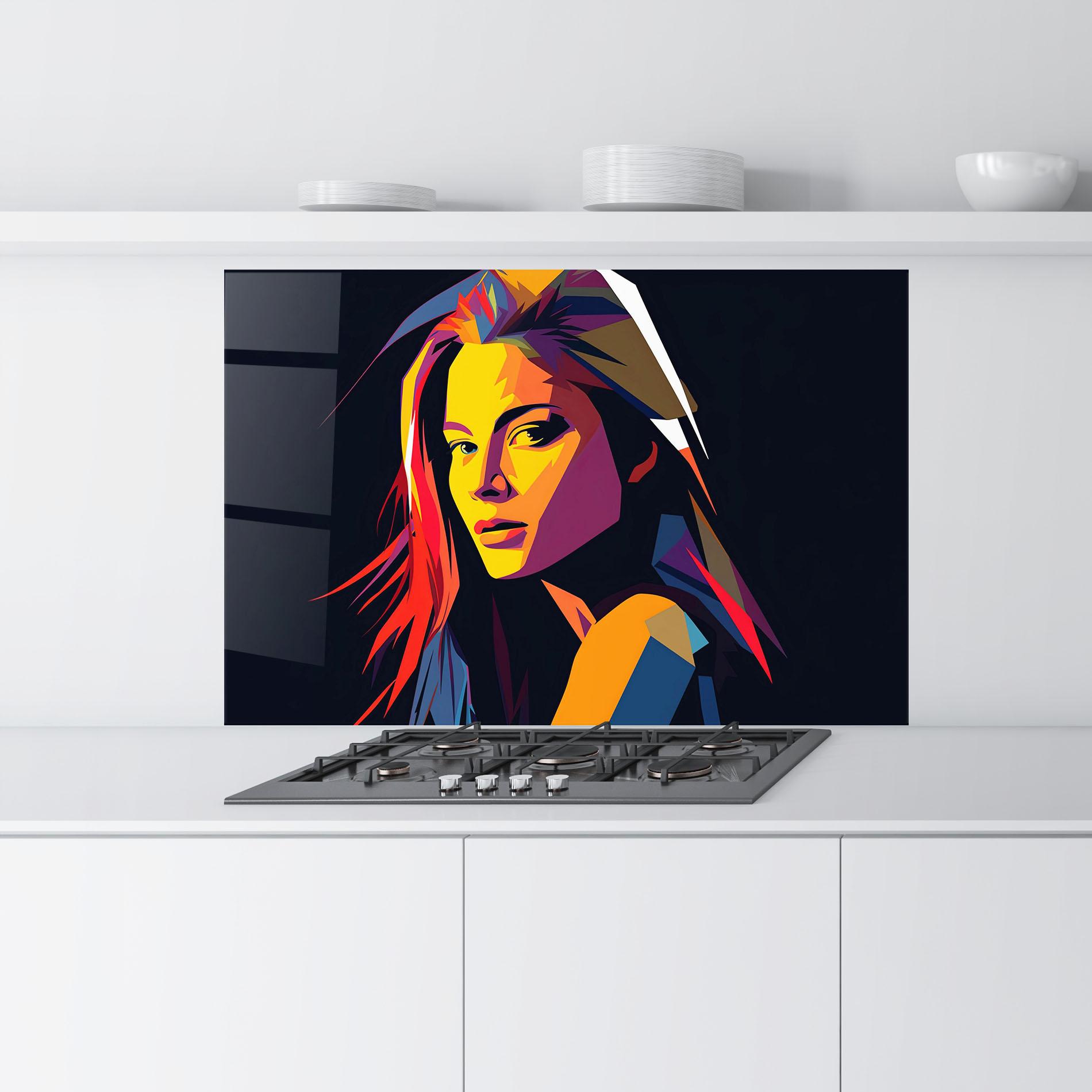 Küchenrückwand Glas Orange Pop Light mockup 9