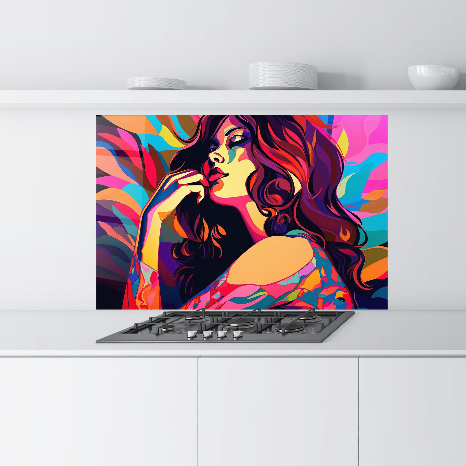 Küchenrückwand Glas Pop Color Mix mockup 9