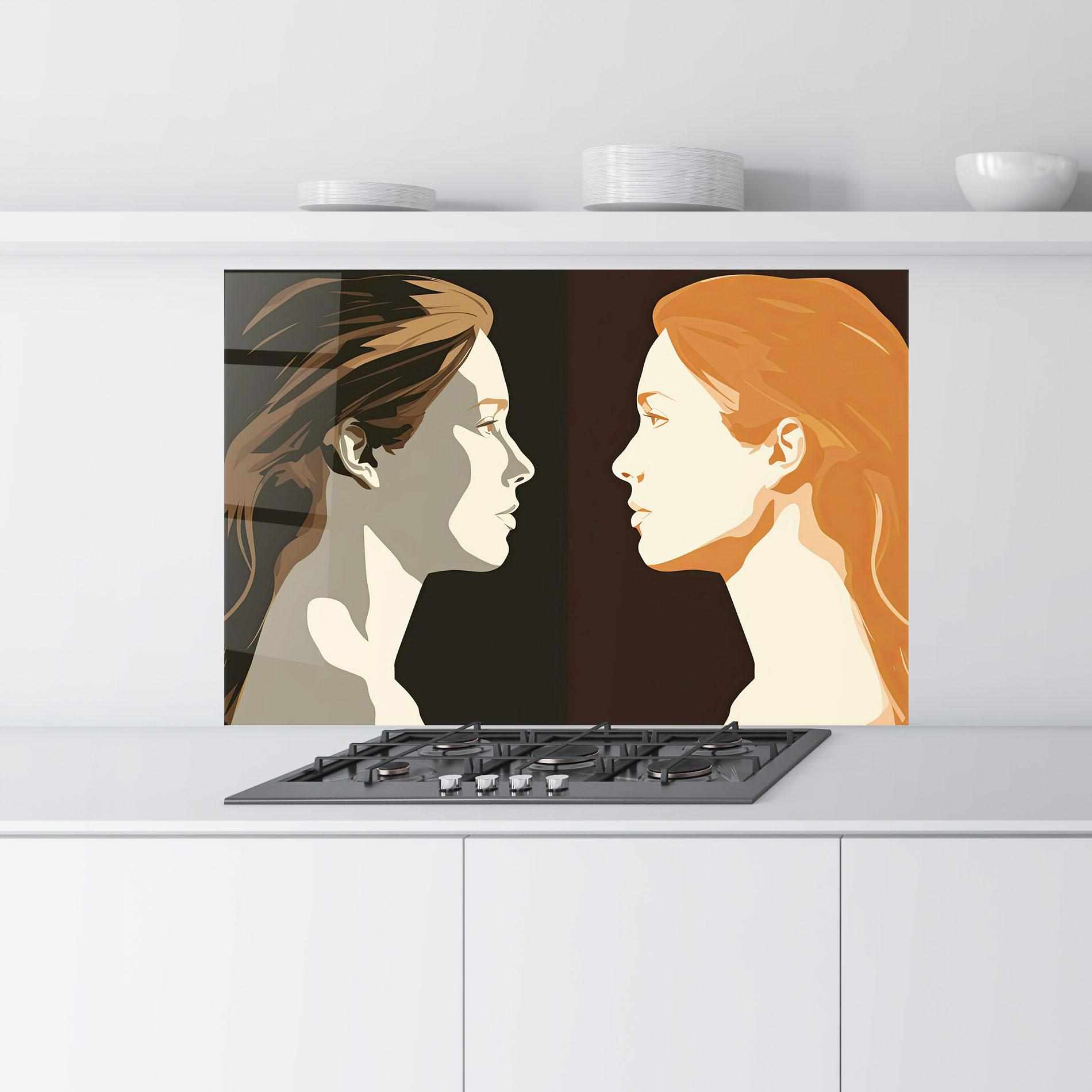 Küchenrückwand Glas Pop Face To Face mockup 9