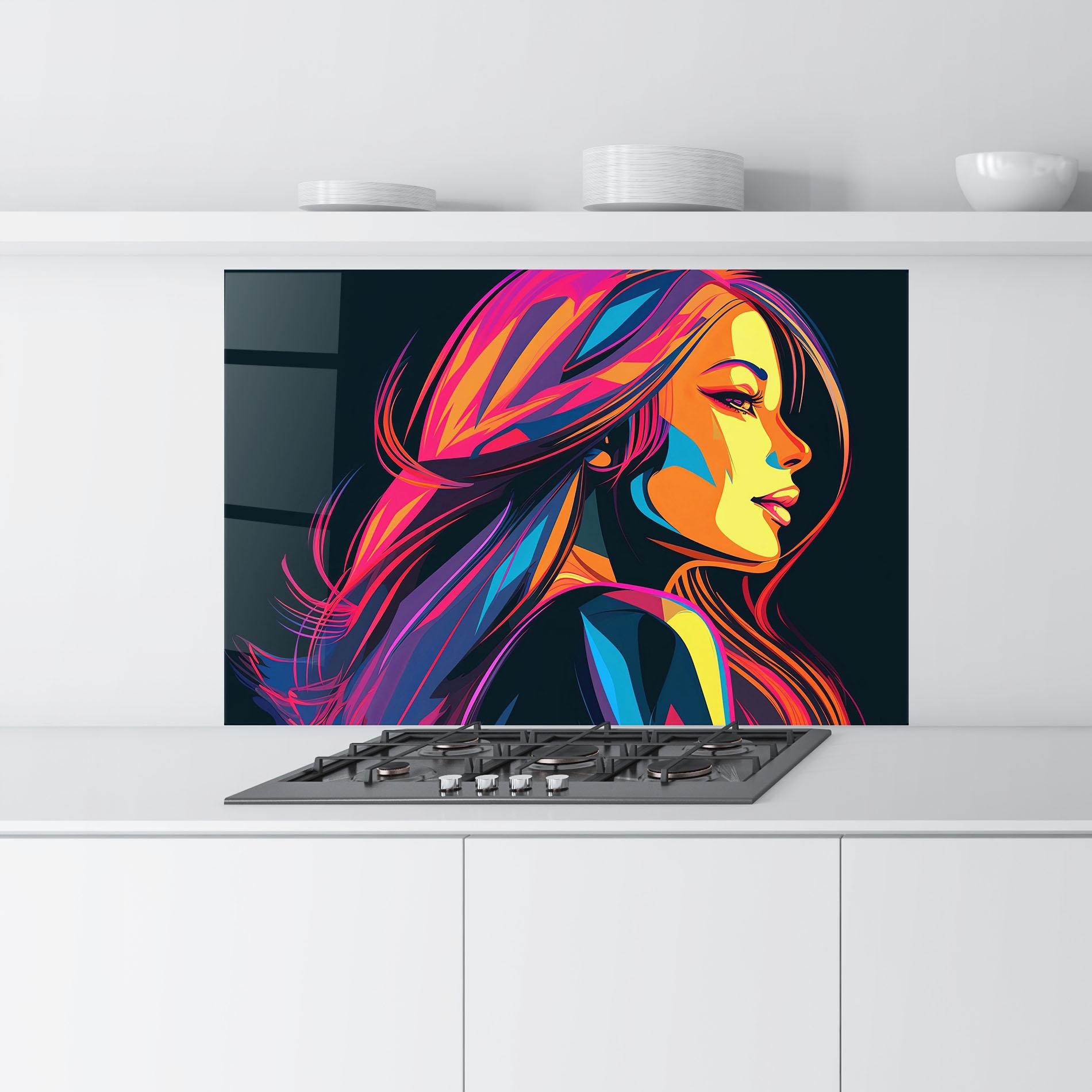 Küchenrückwand Glas Pop Worm Light mockup 9