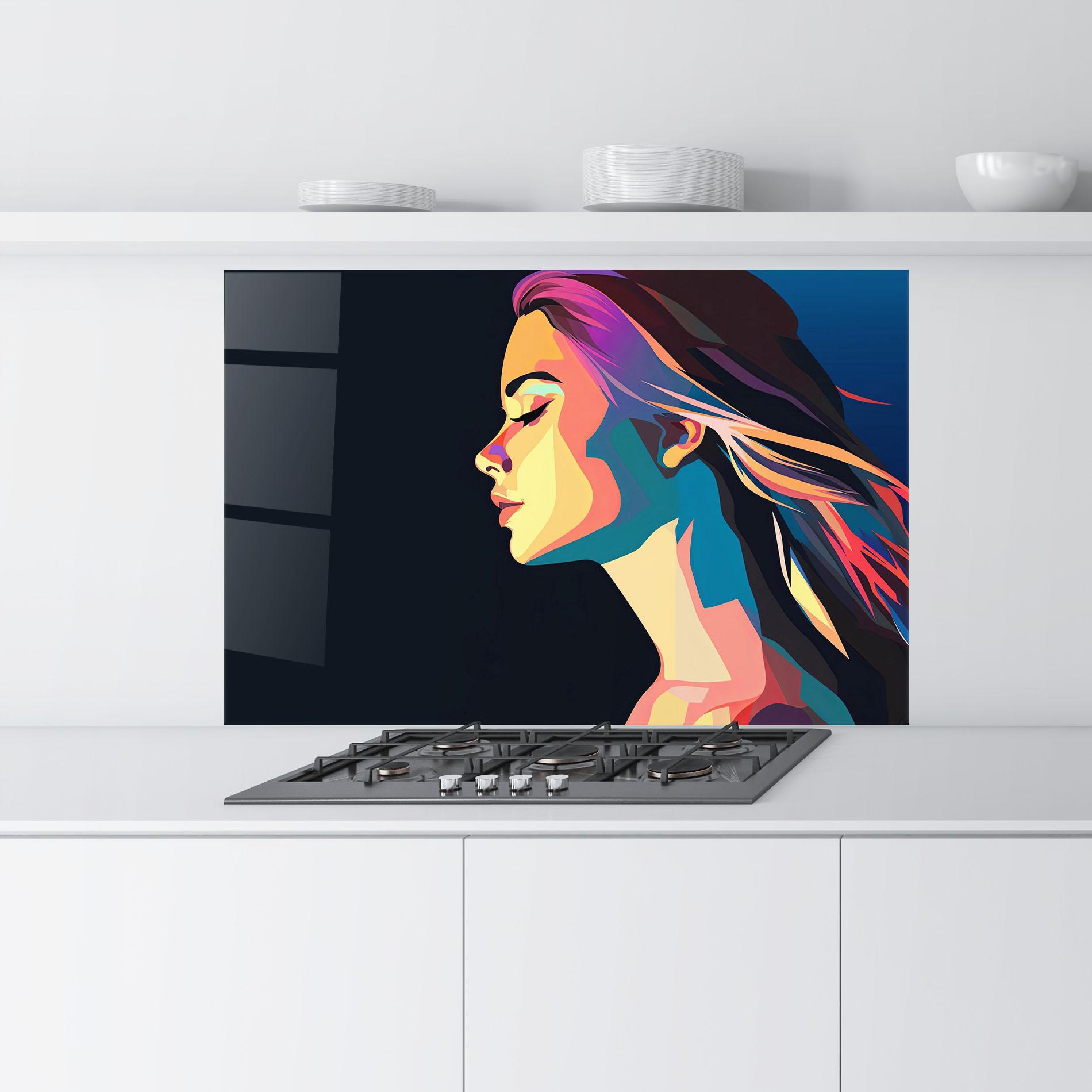 Küchenrückwand Glas Worm Pop Light mockup 9