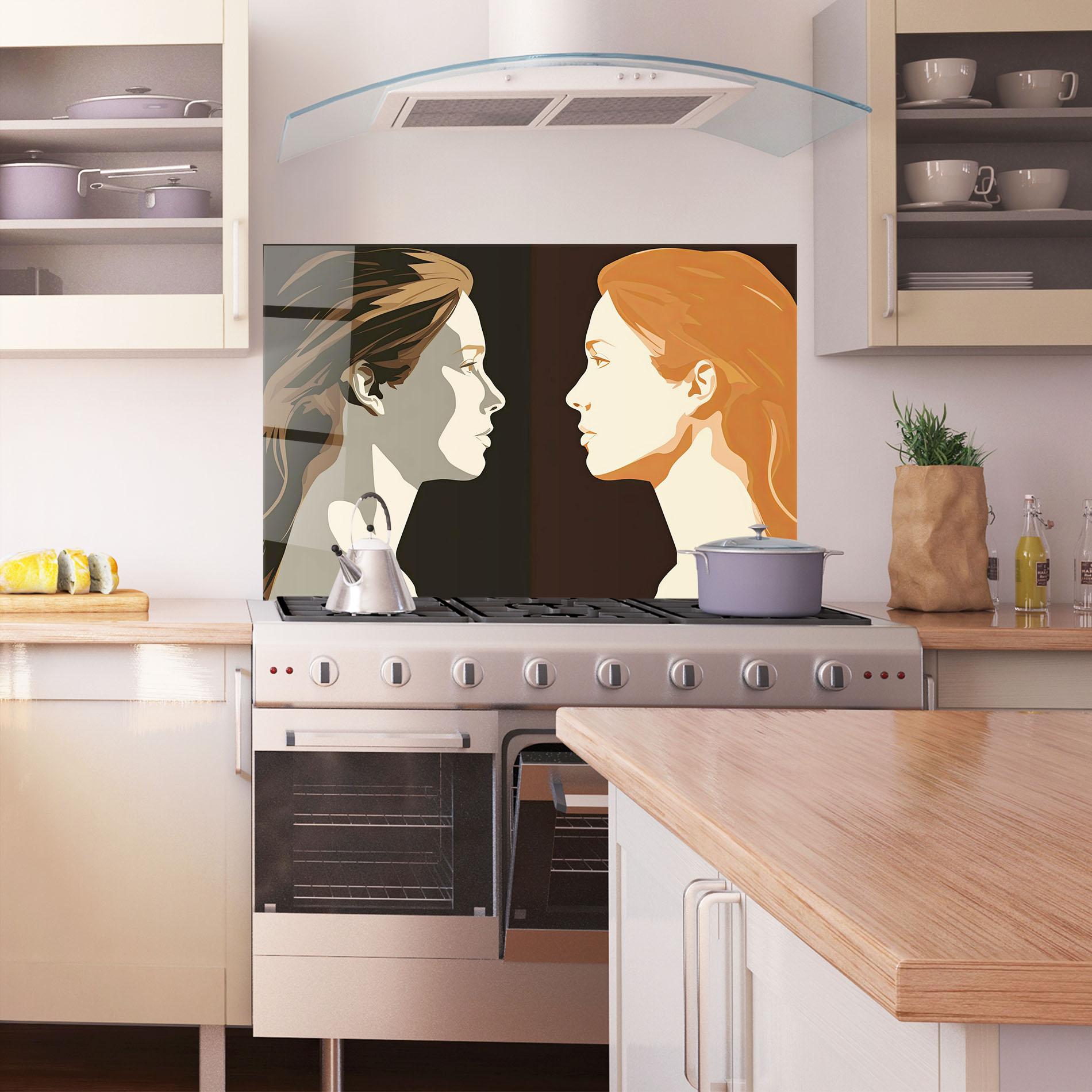 Küchenrückwand Glas Pop Face To Face mockup 1