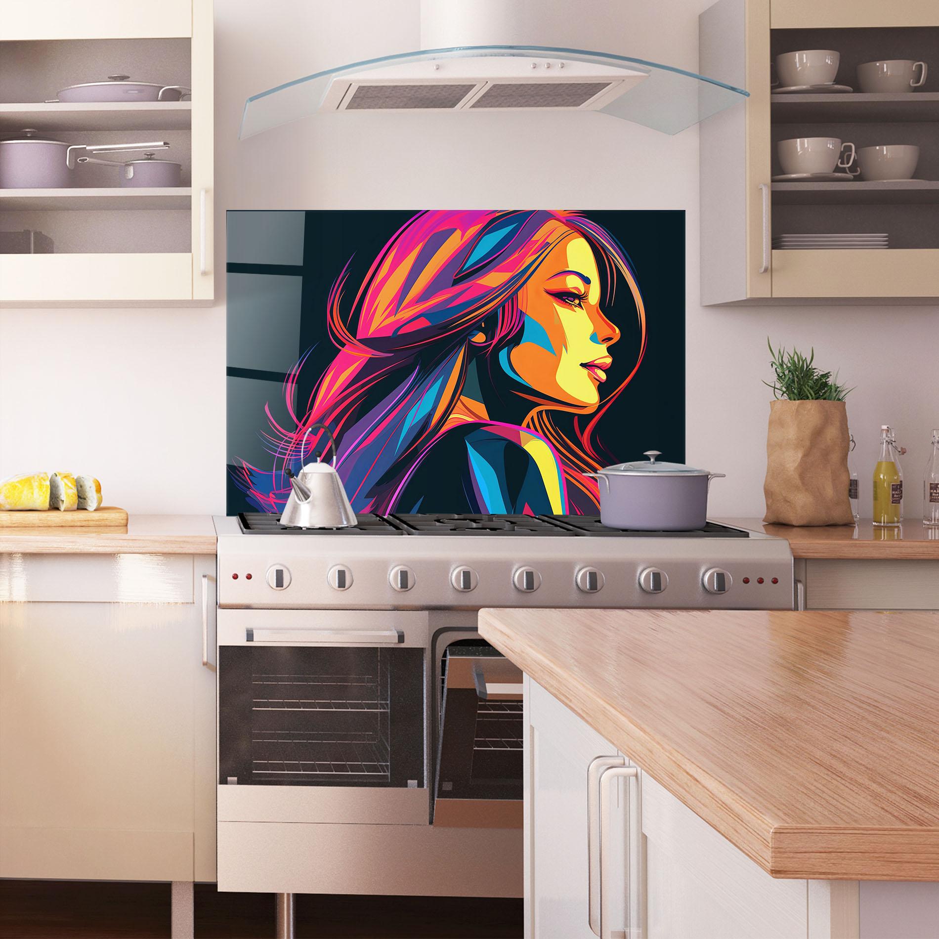 Küchenrückwand Glas Pop Worm Light mockup 1