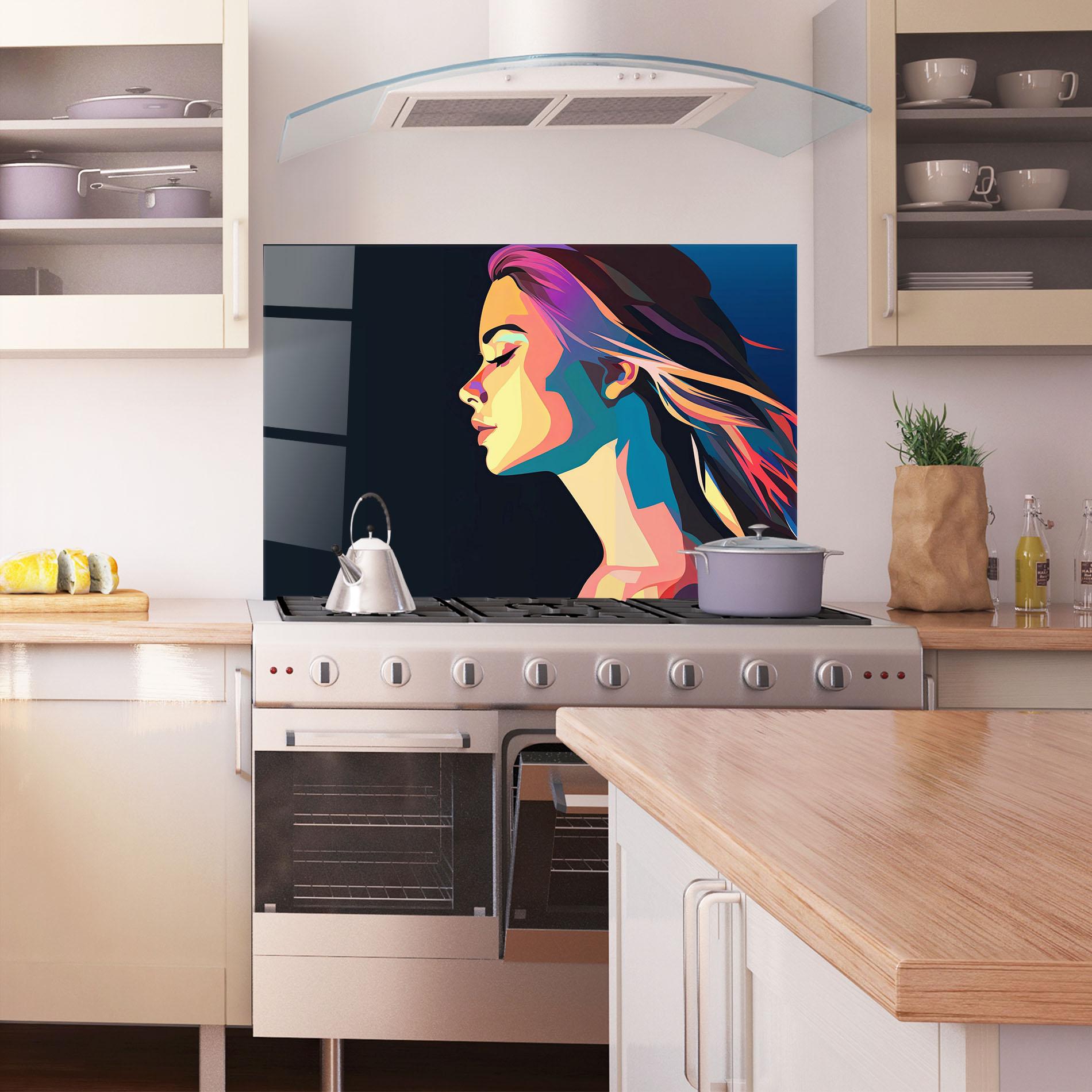 Küchenrückwand Glas Worm Pop Light mockup 1