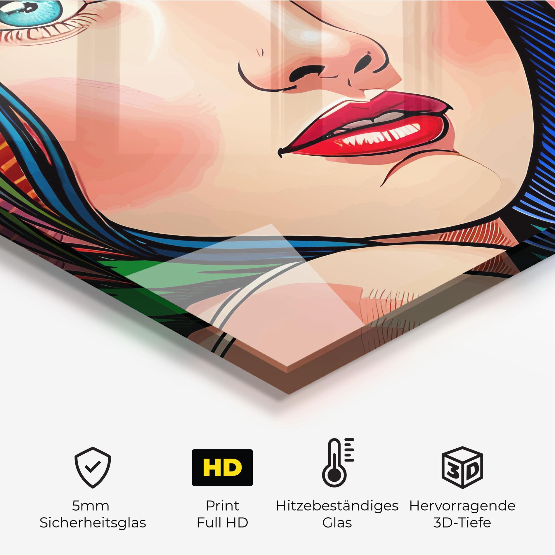 Küchenrückwand Glas Big Pop Eyes mockup 2