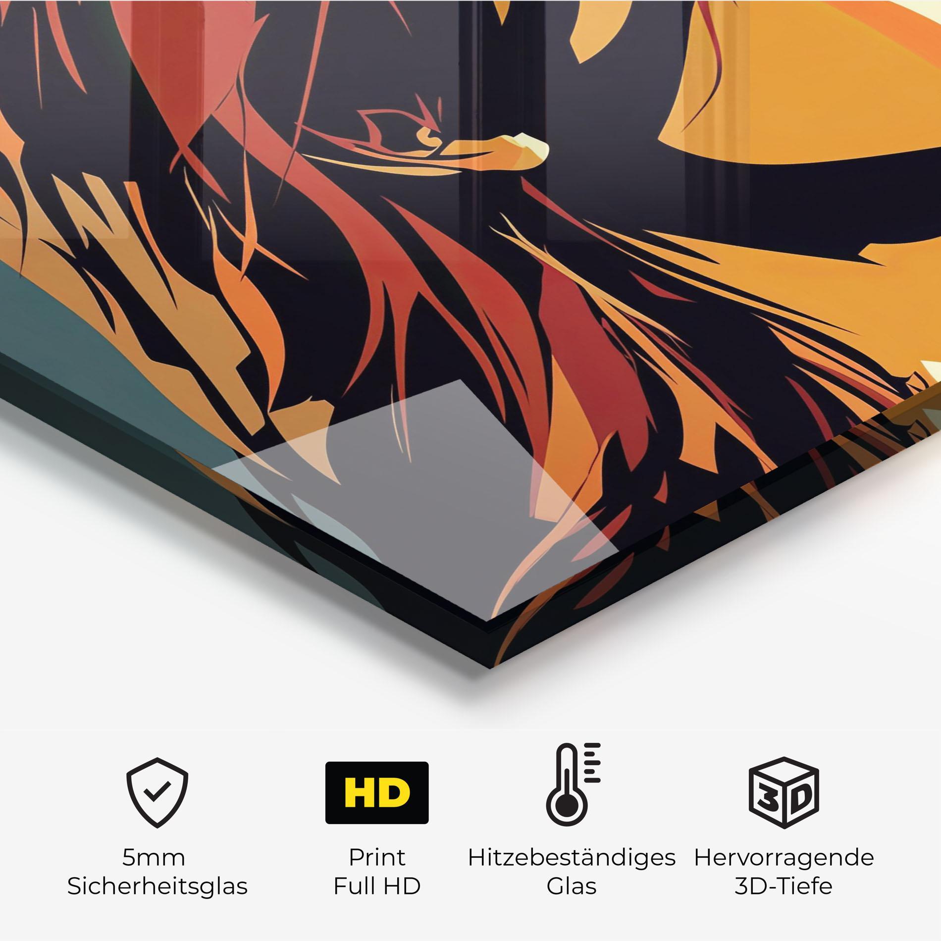 Küchenrückwand Glas Brown Pop Hair mockup 2