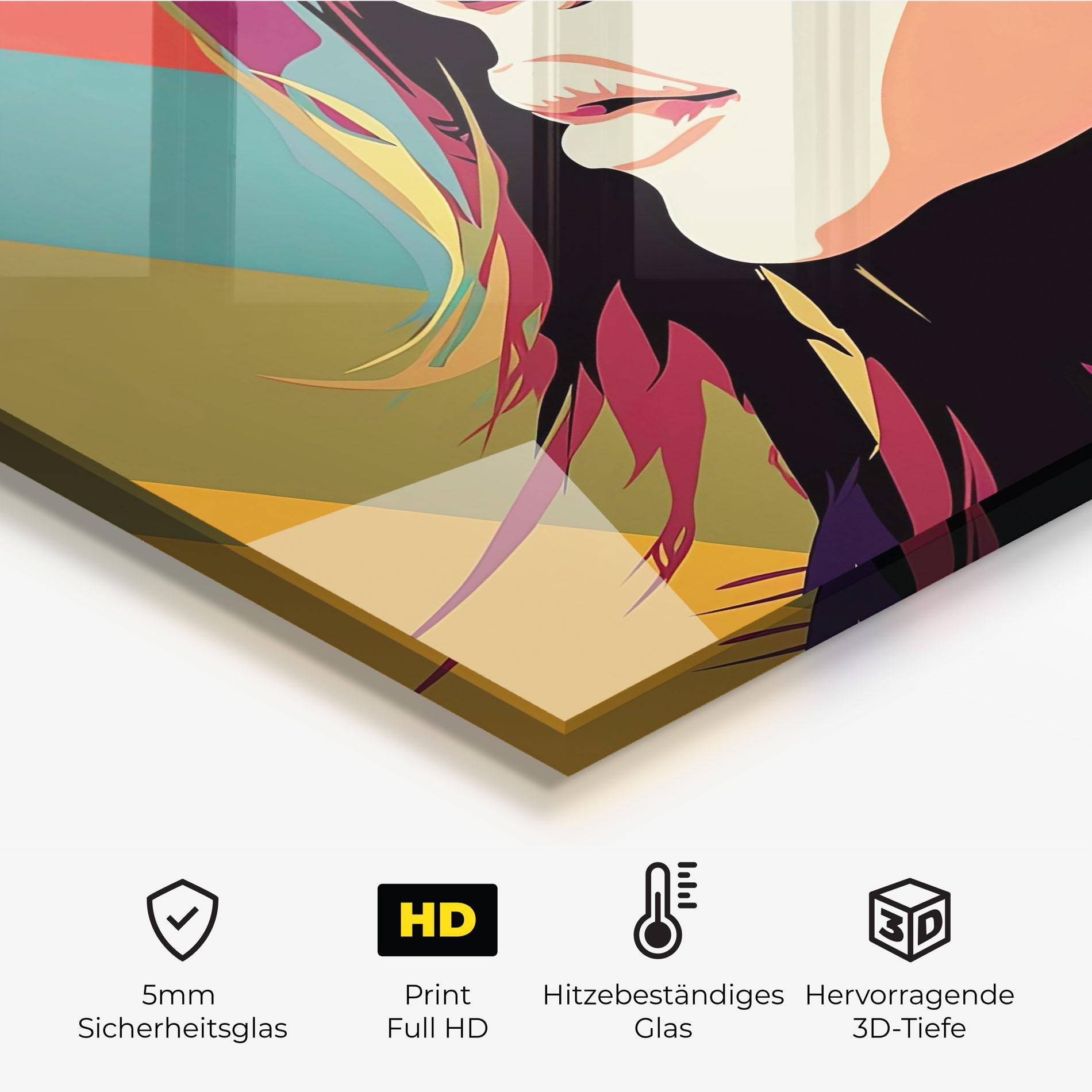 Küchenrückwand Glas Cream Pop Art mockup 2