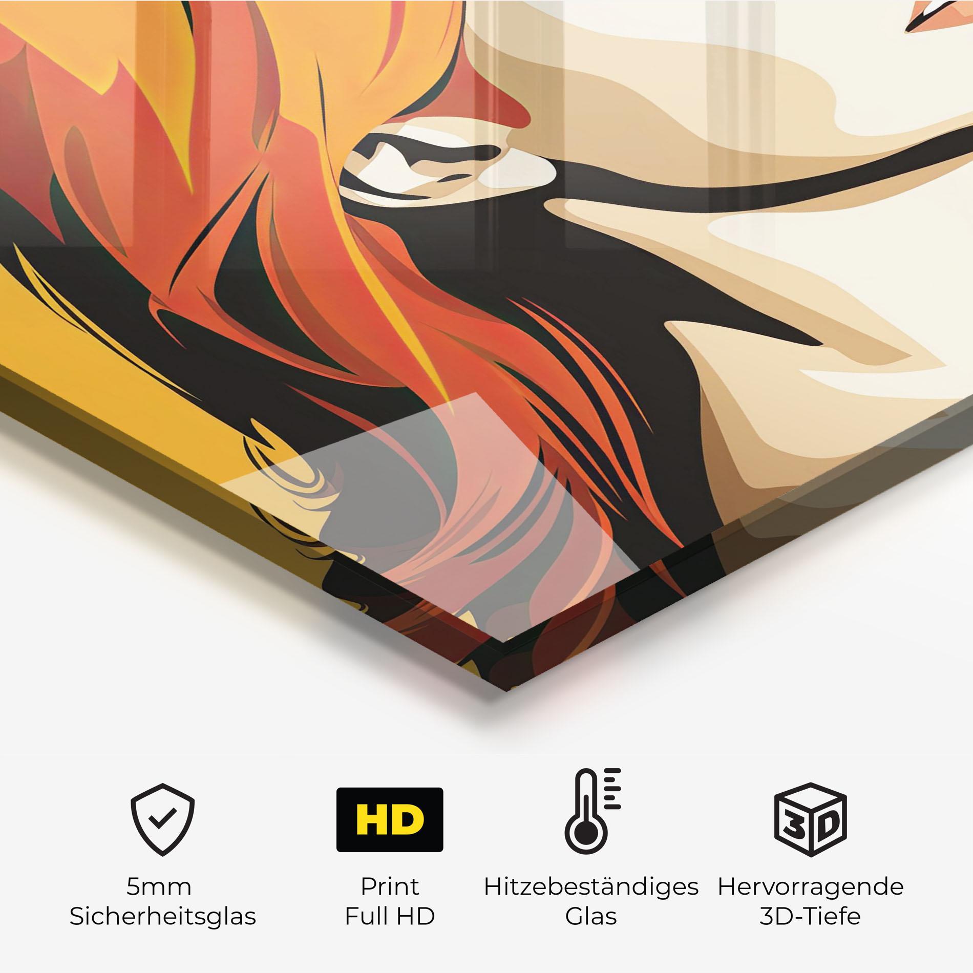 Küchenrückwand Glas Orange Pop Hair mockup 2