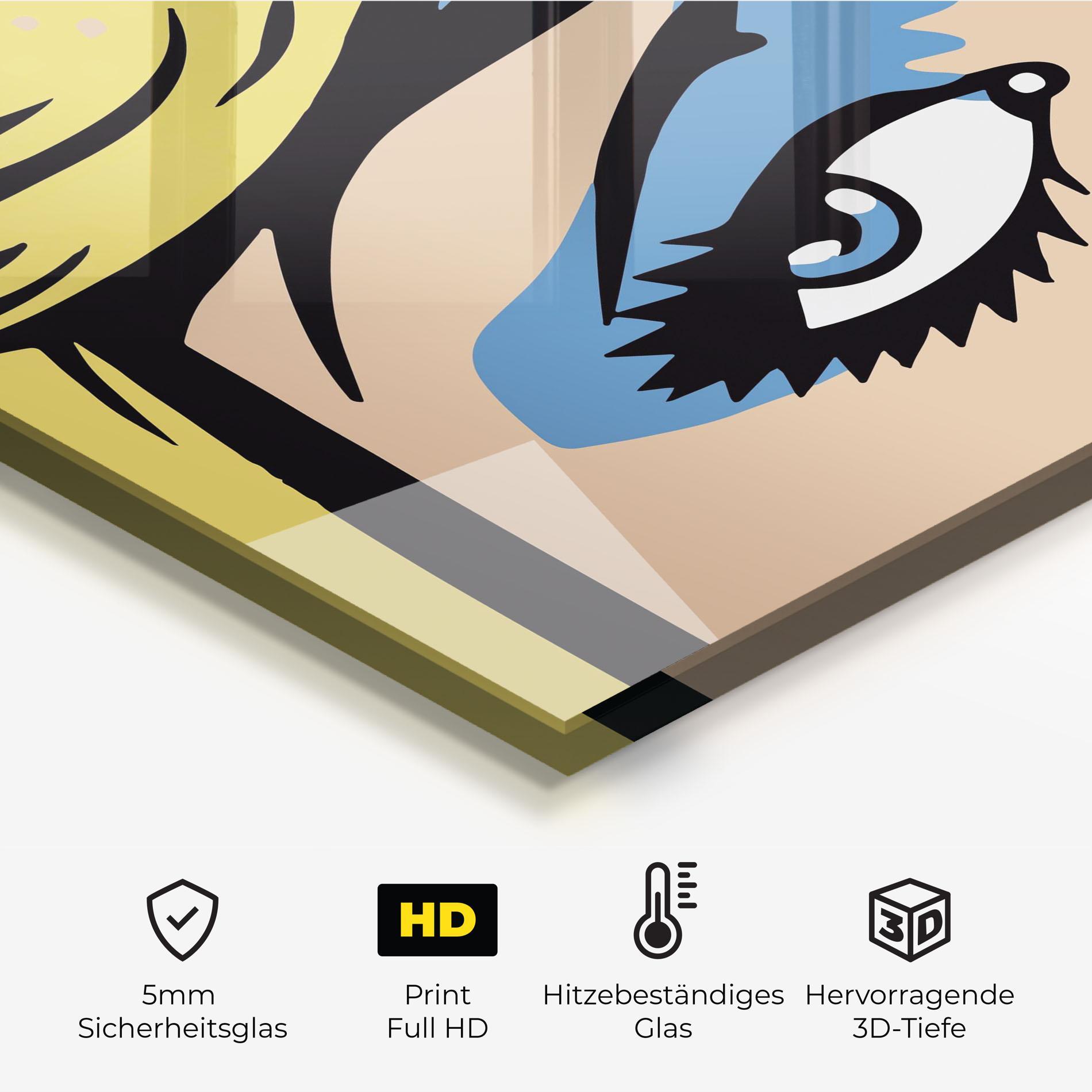 Küchenrückwand Glas Pop Blue Makeup mockup 2