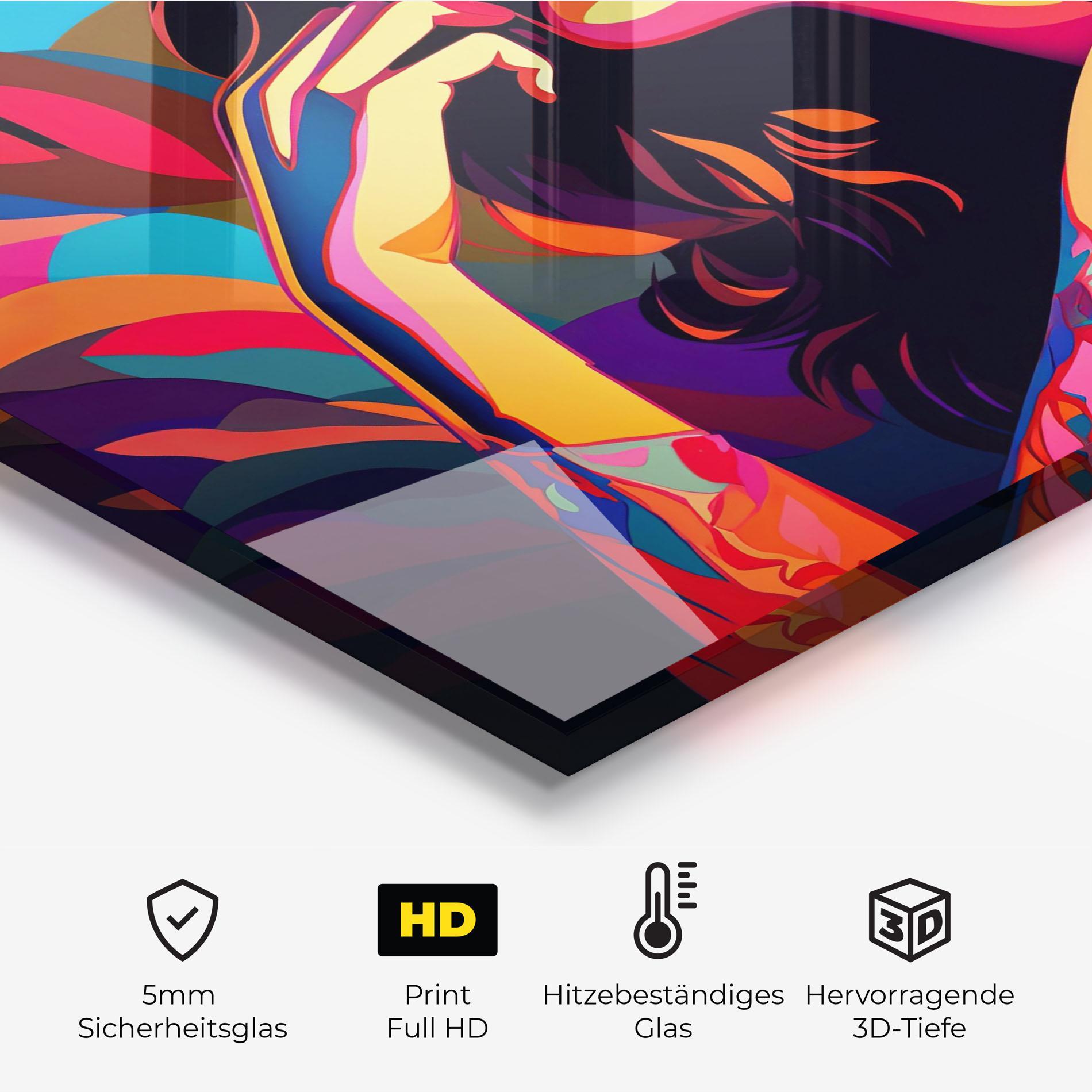 Küchenrückwand Glas Pop Color Mix mockup 2