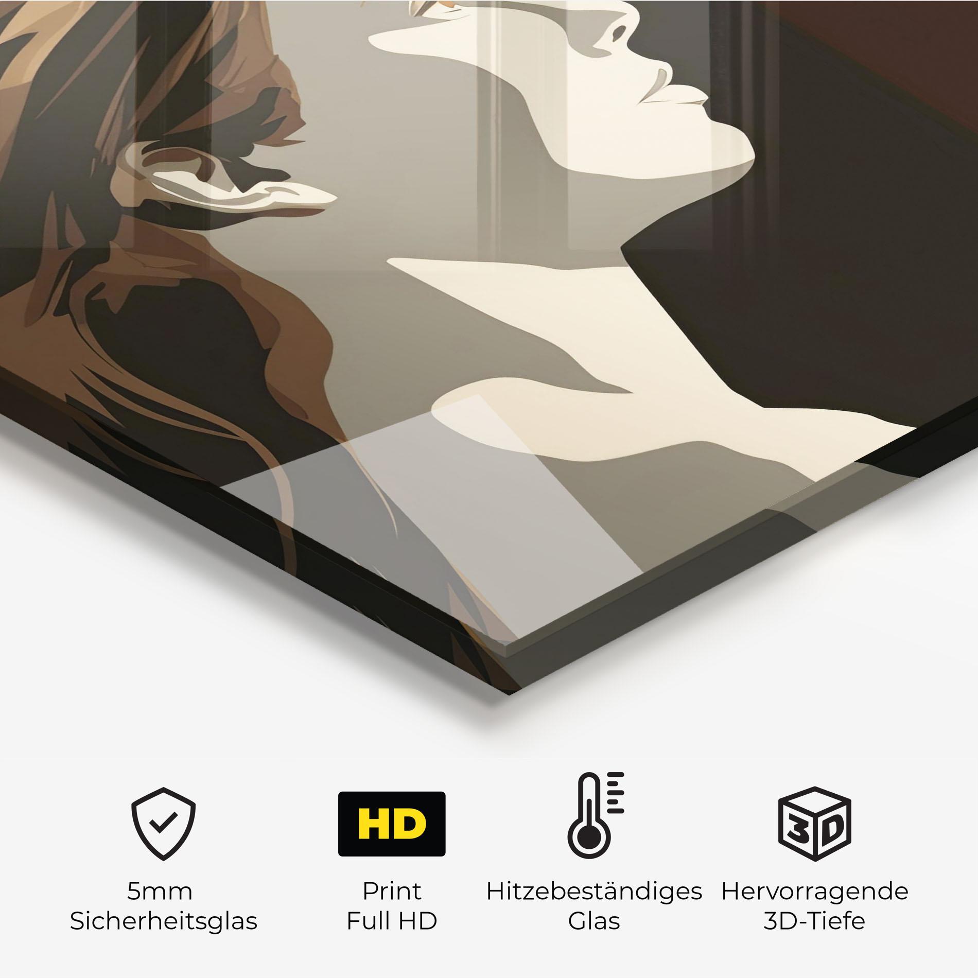 Küchenrückwand Glas Pop Face To Face mockup 2