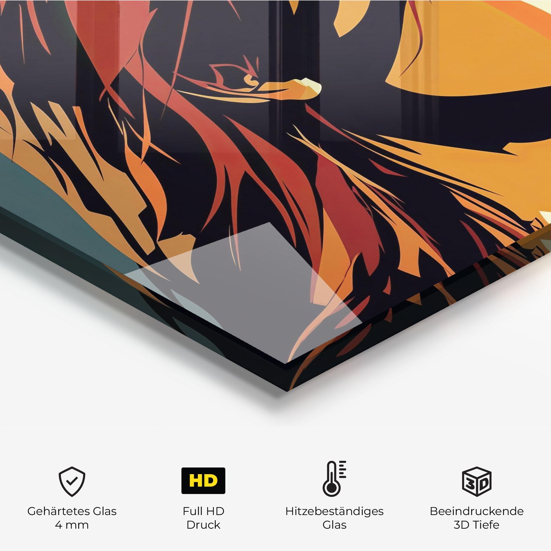 Küchenrückwand Glas Brown Pop Hair mockup 2