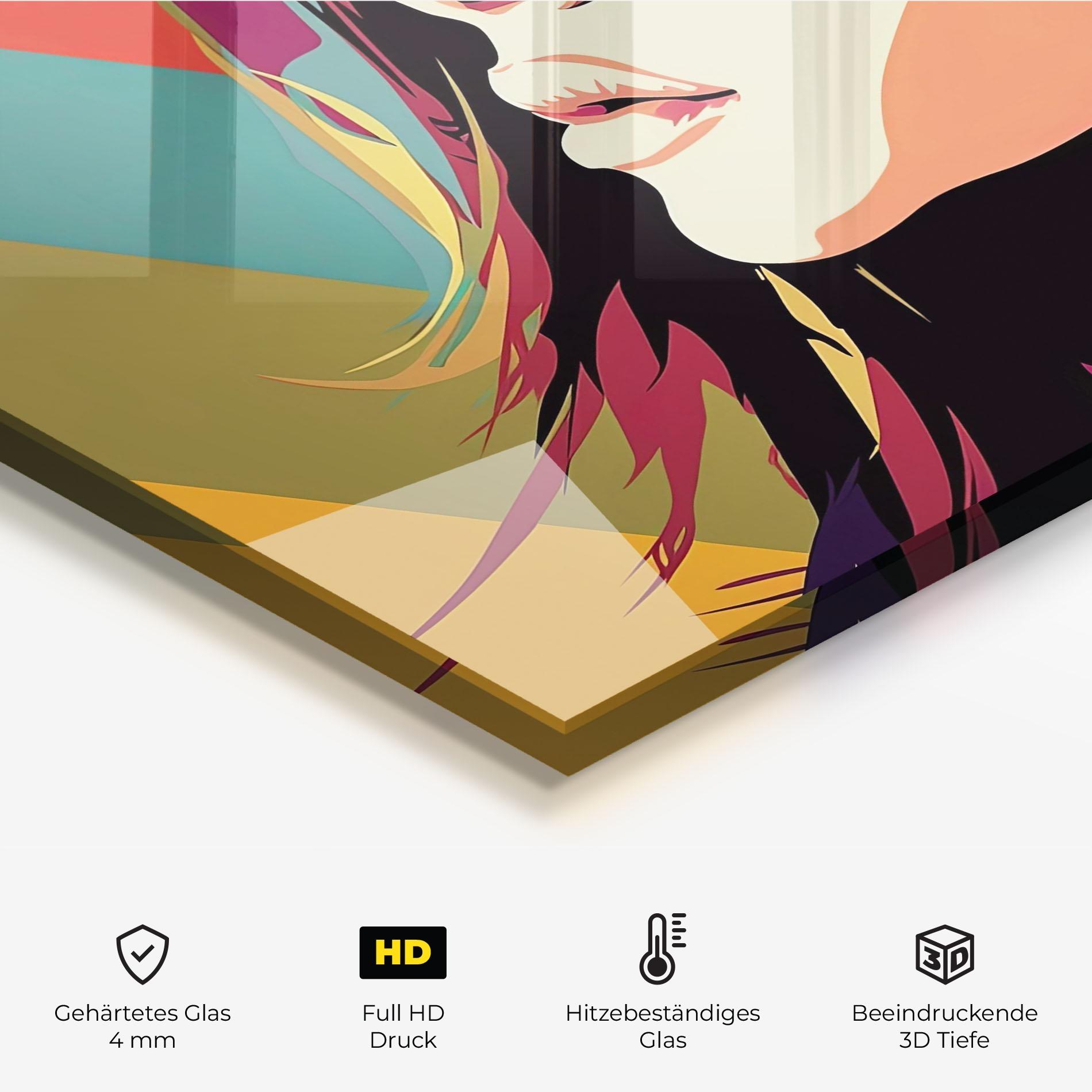 Küchenrückwand Glas Cream Pop Art mockup 2