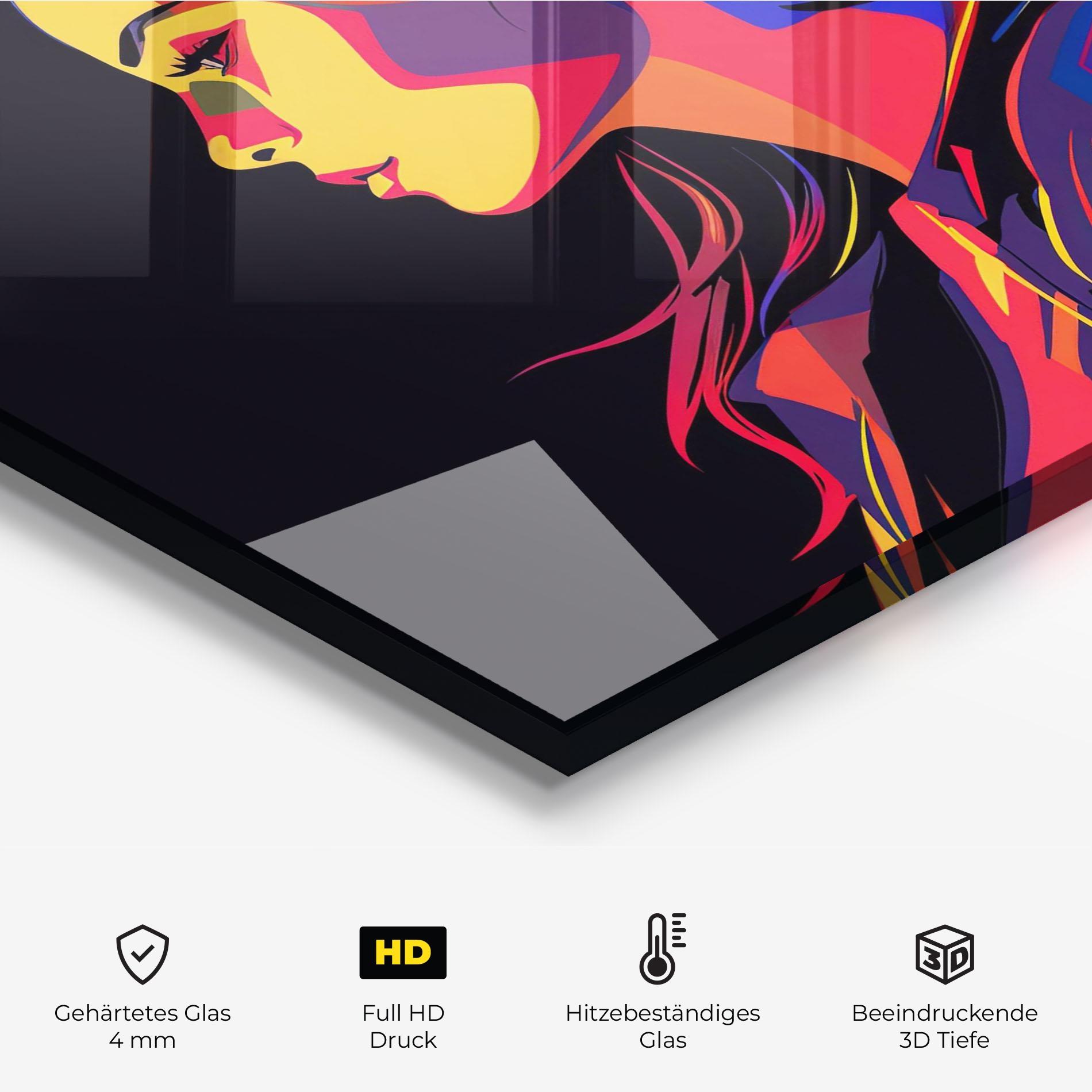 Küchenrückwand Glas Minimalist Pop Female mockup 2