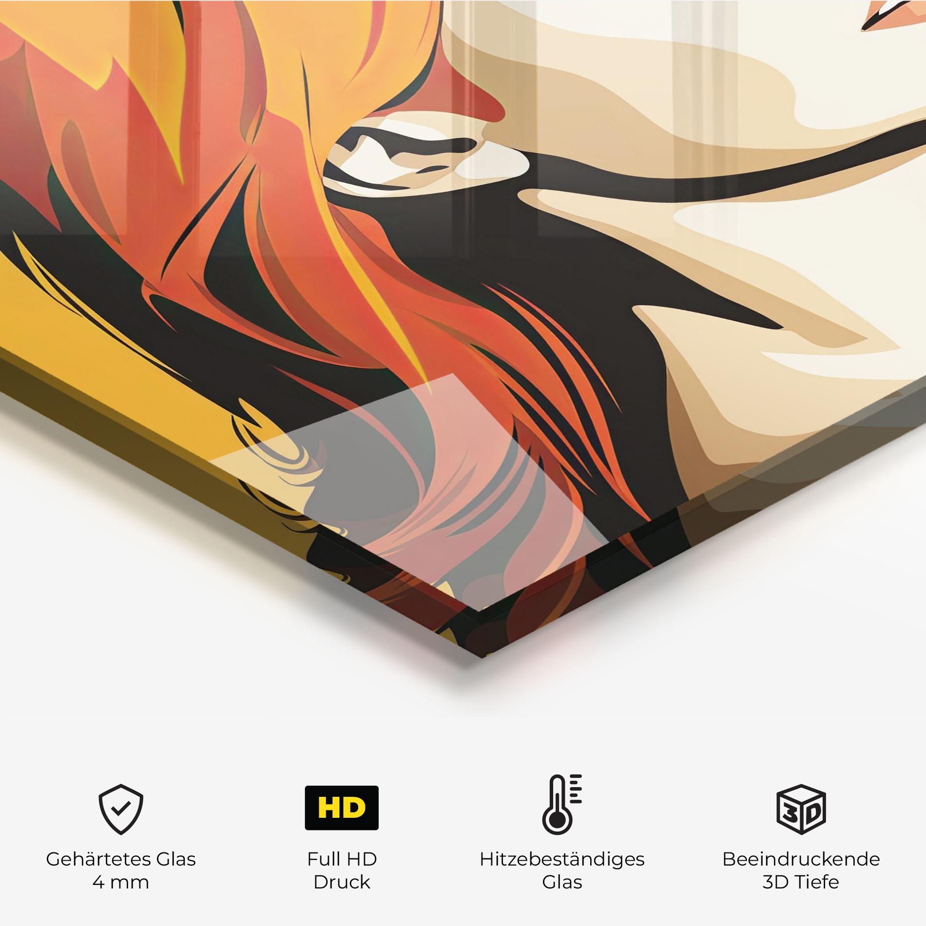 Küchenrückwand Glas Orange Pop Hair mockup 2