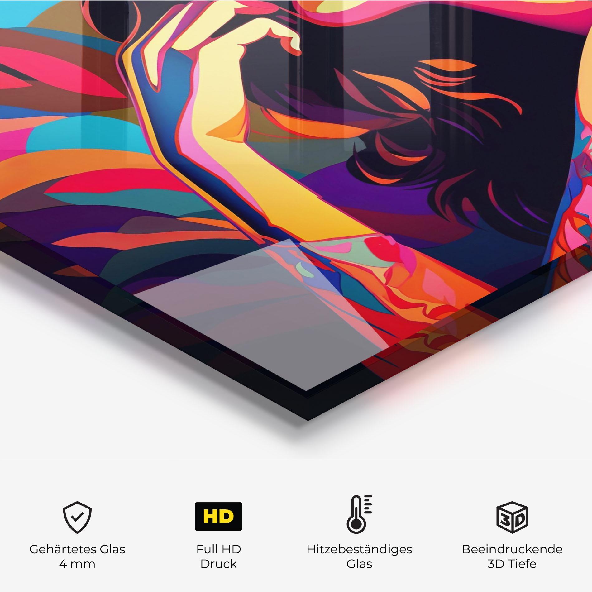 Küchenrückwand Glas Pop Color Mix mockup 2