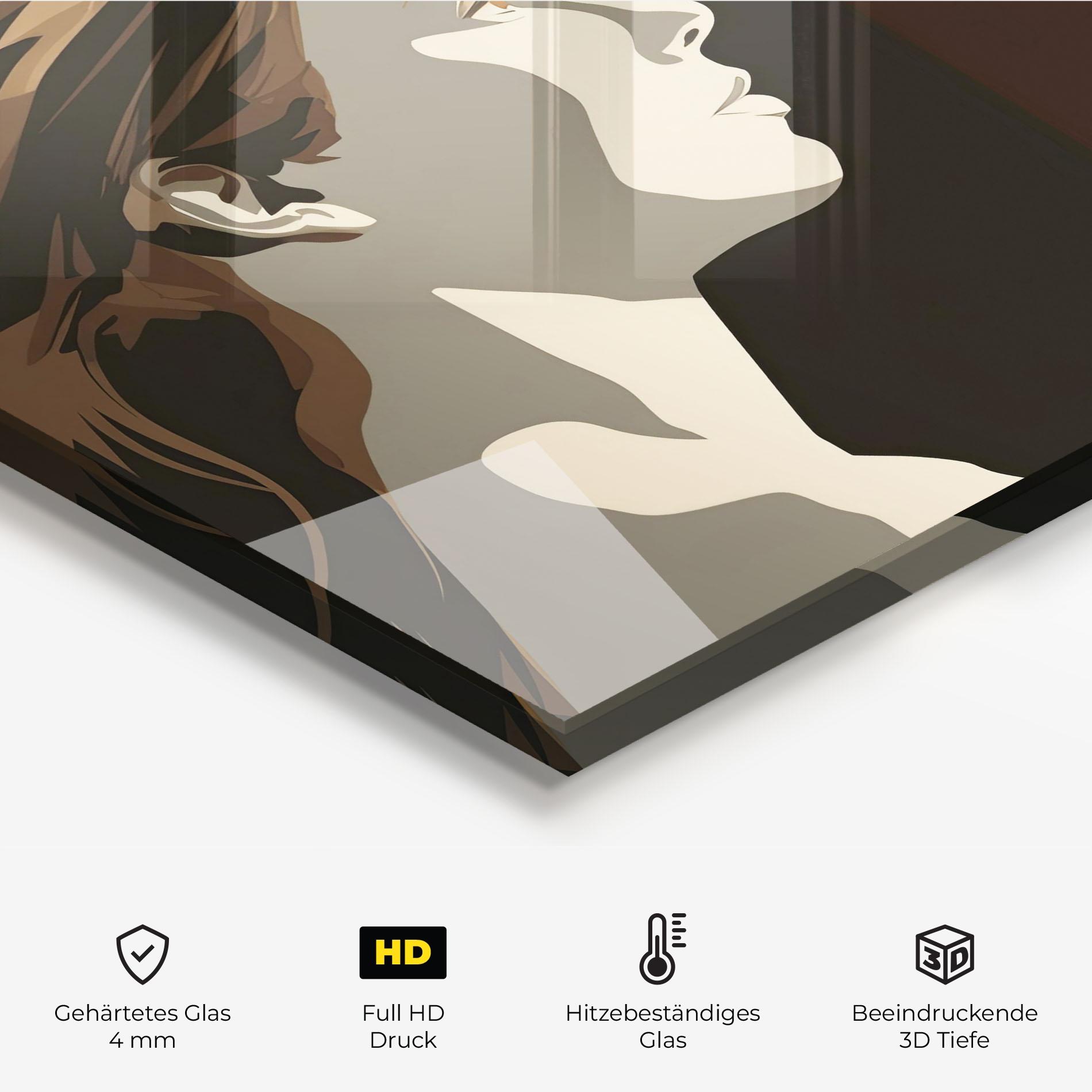 Küchenrückwand Glas Pop Face To Face mockup 2