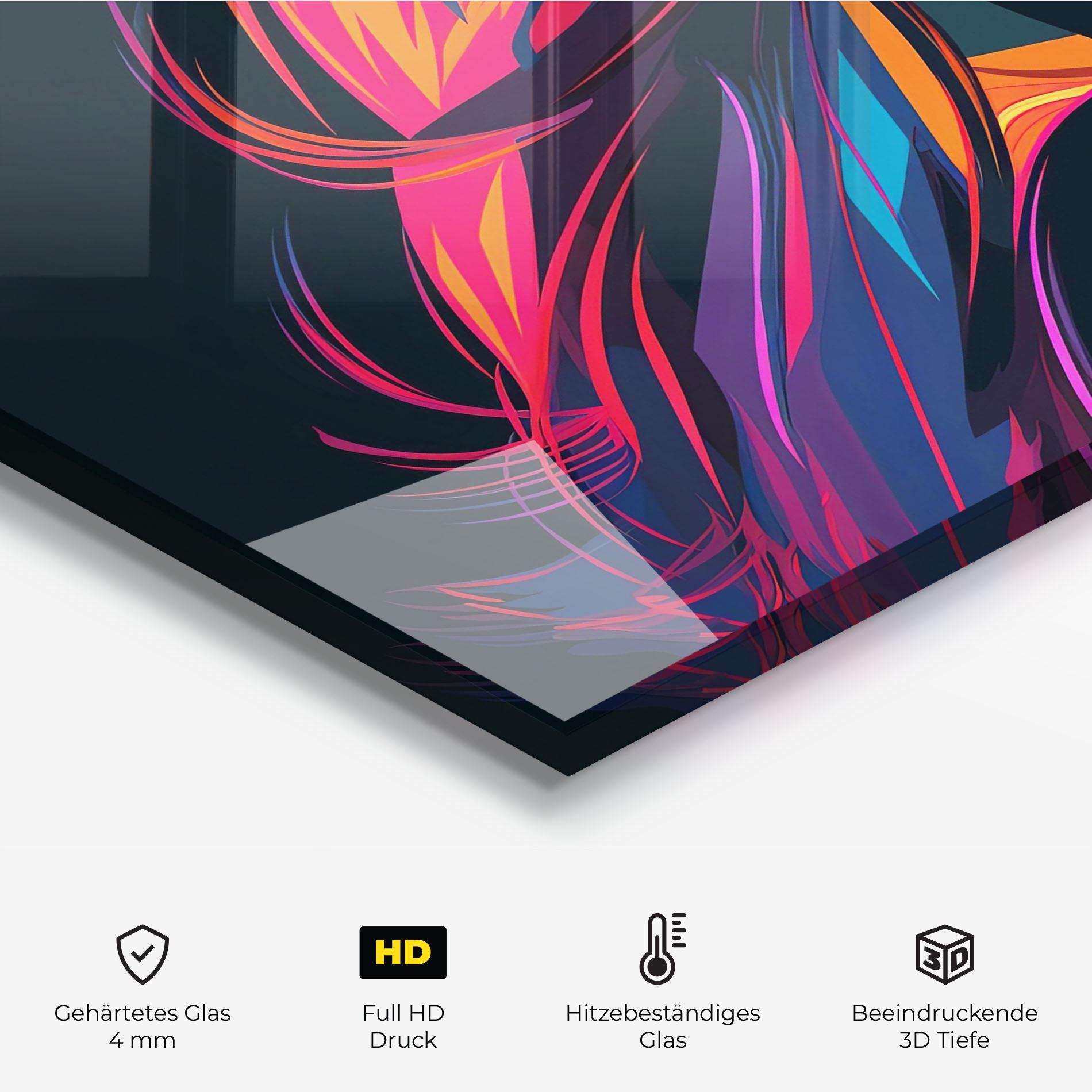 Küchenrückwand Glas Pop Worm Light mockup 2