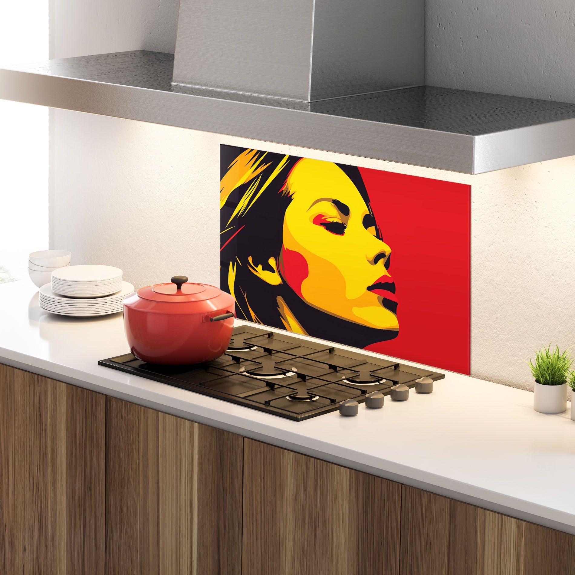 Pop Red Yellow Girl mockup 4