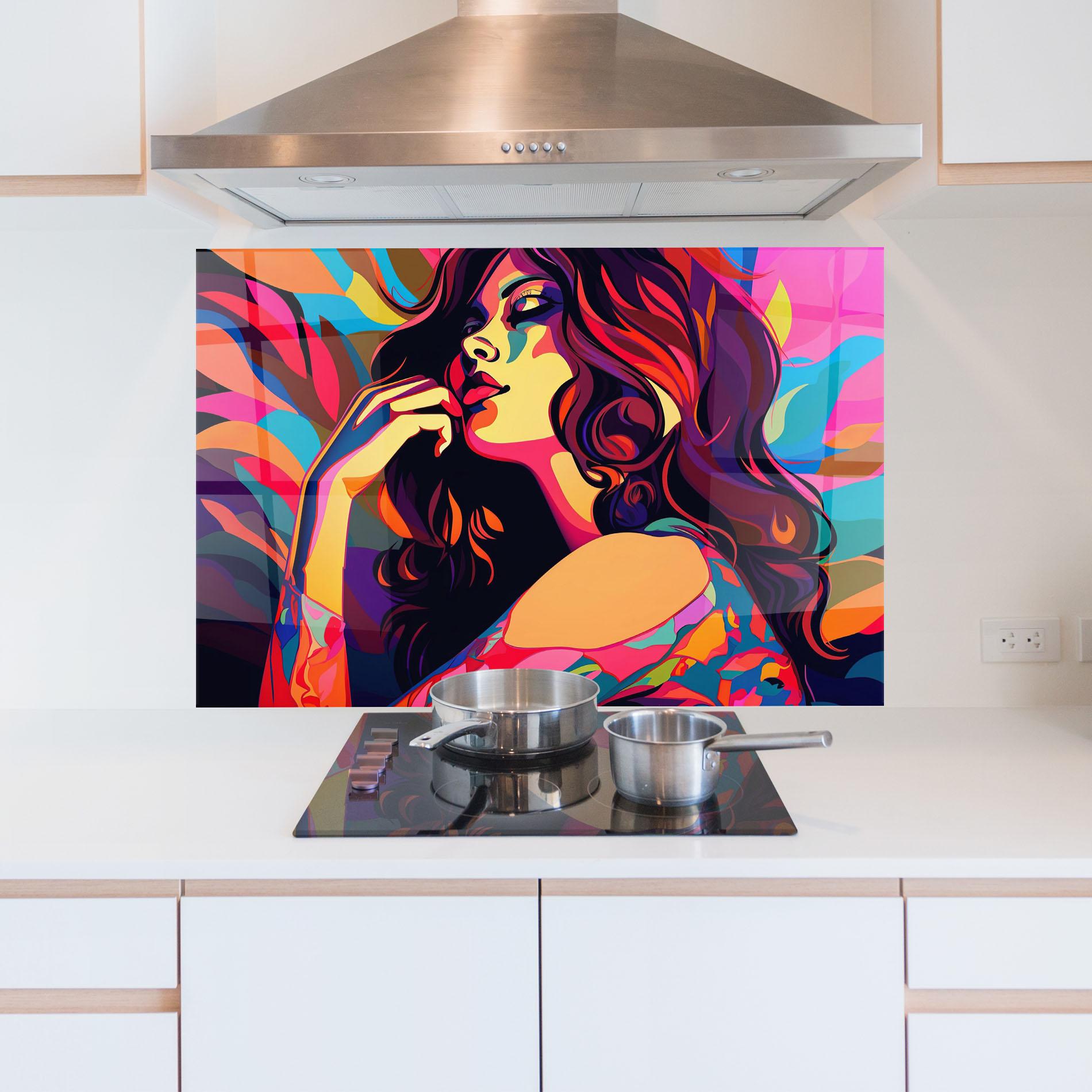 Küchenrückwand Glas Pop Color Mix mockup 5