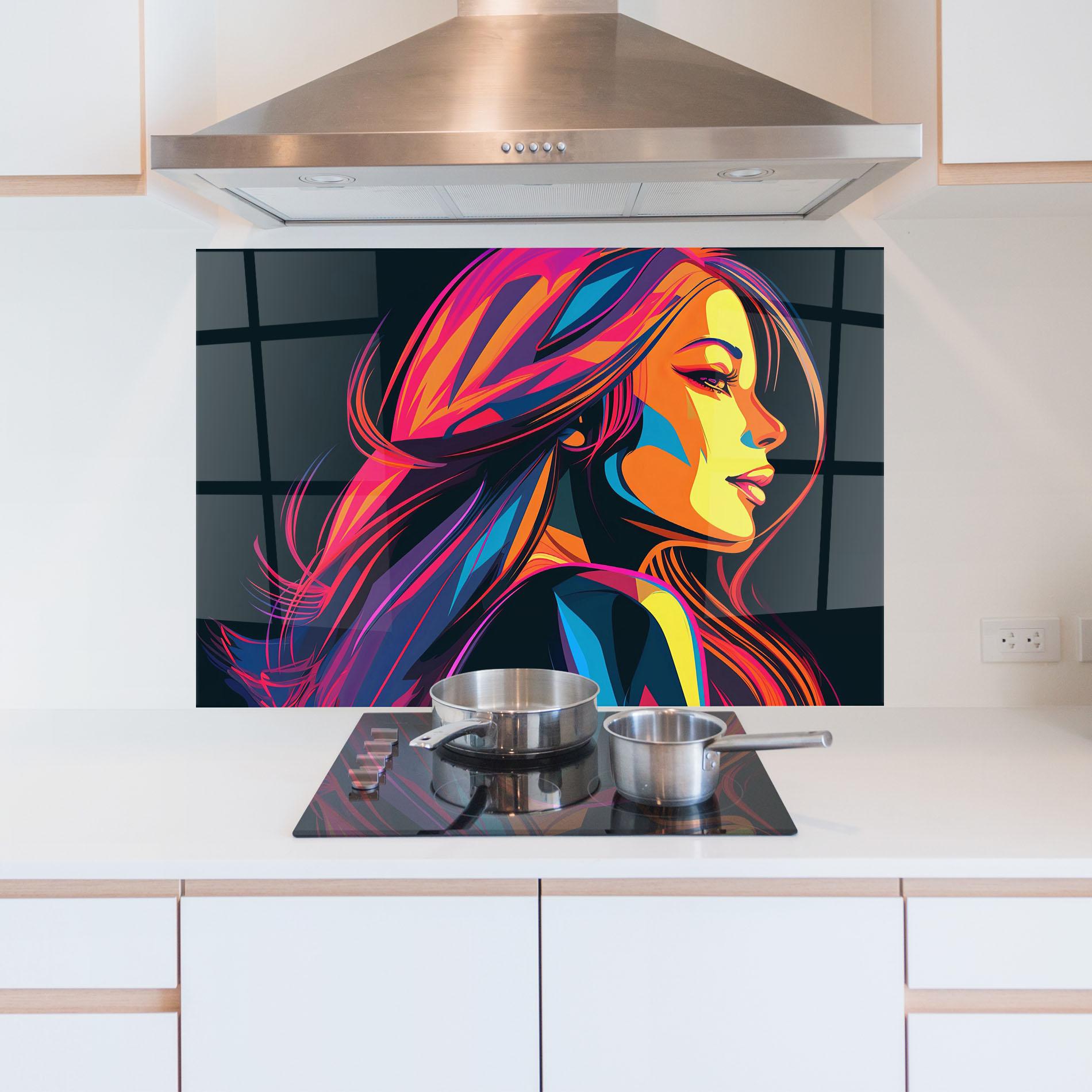 Küchenrückwand Glas Pop Worm Light mockup 5