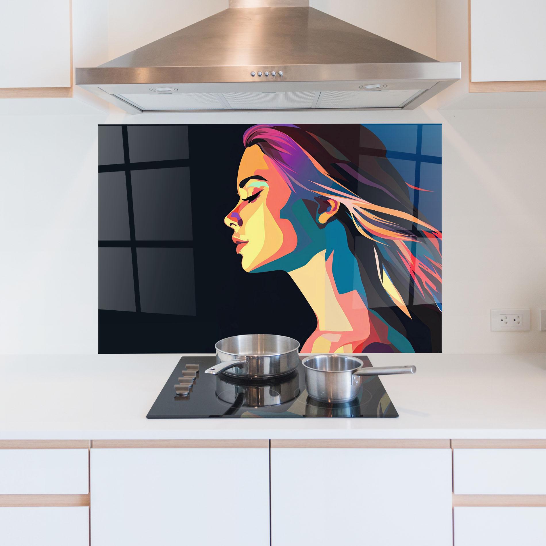 Küchenrückwand Glas Worm Pop Light mockup 5