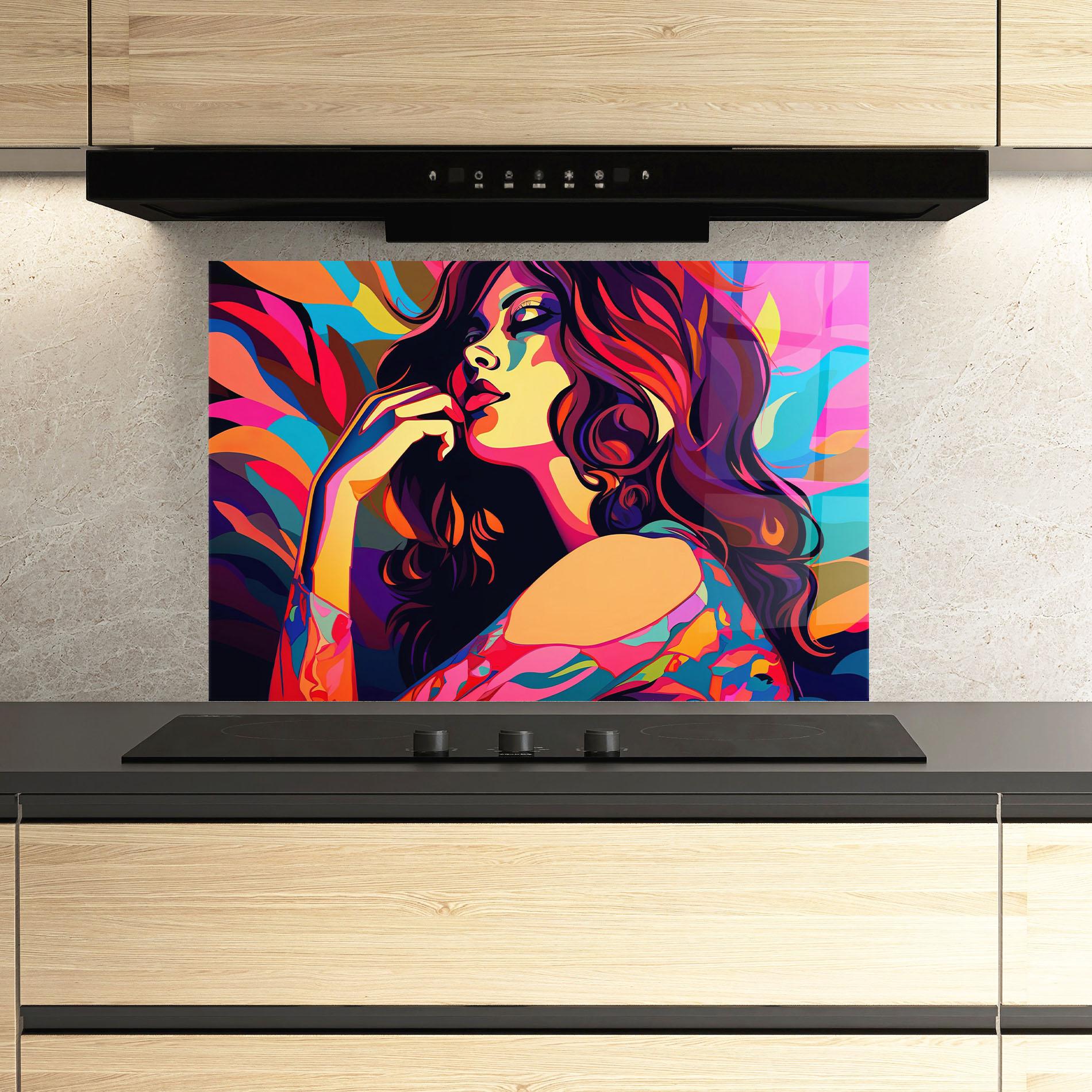 Küchenrückwand Glas Pop Color Mix mockup 3