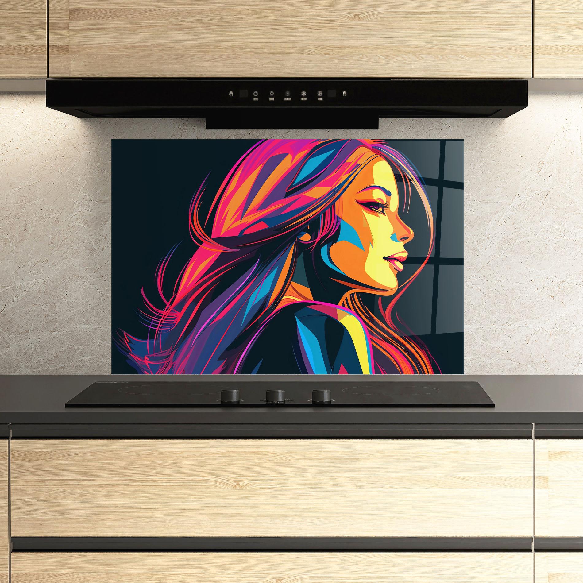 Küchenrückwand Glas Pop Worm Light mockup 3