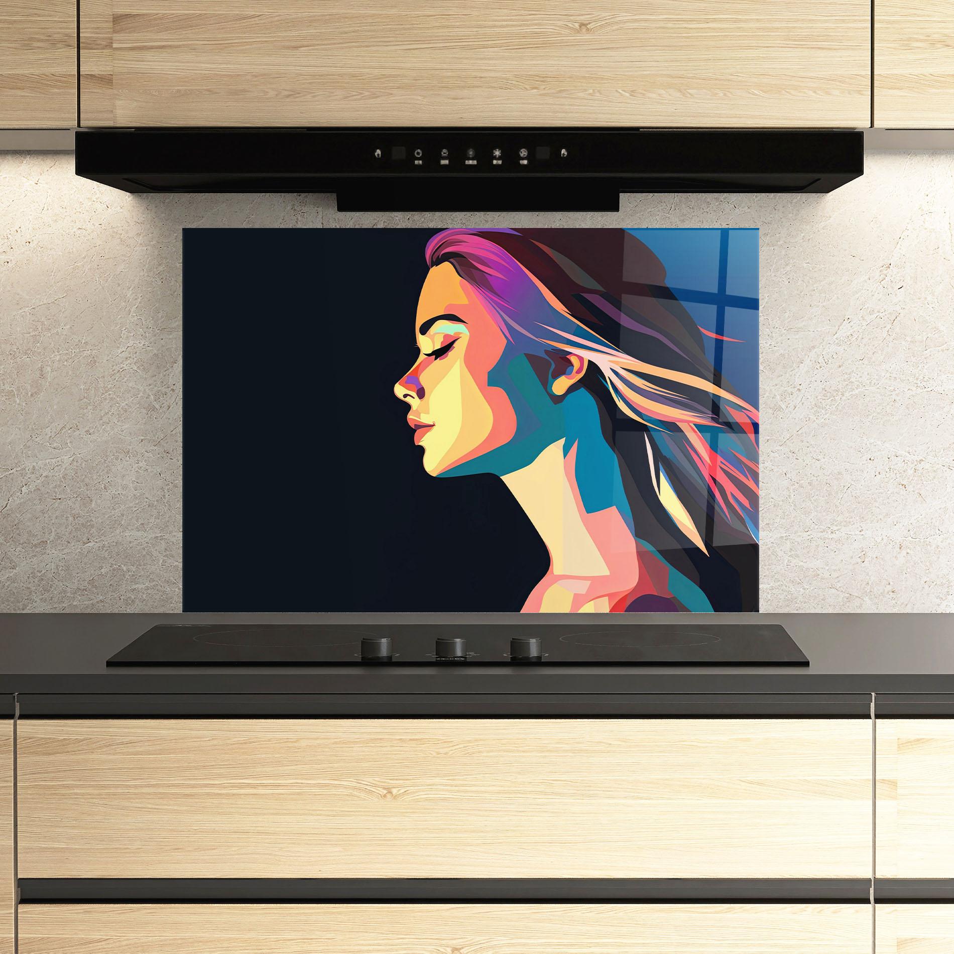 Küchenrückwand Glas Worm Pop Light mockup 3