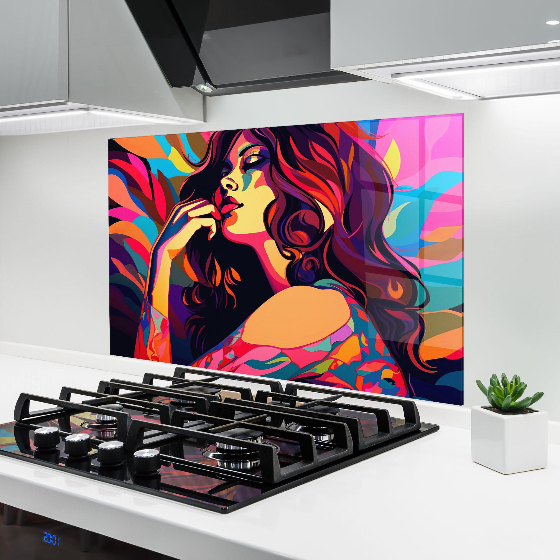 Küchenrückwand Glas Pop Color Mix mockup 6