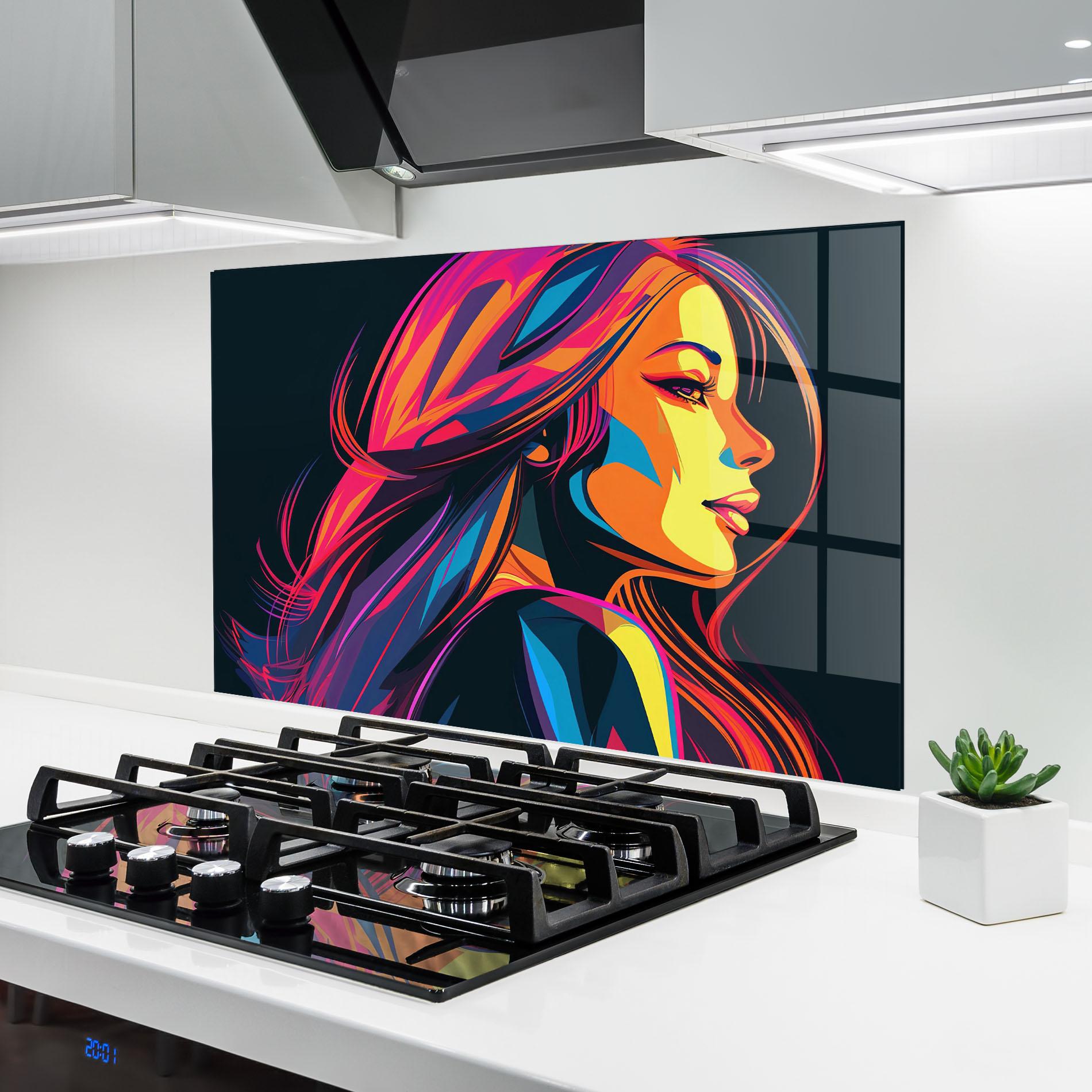 Küchenrückwand Glas Pop Worm Light mockup 6