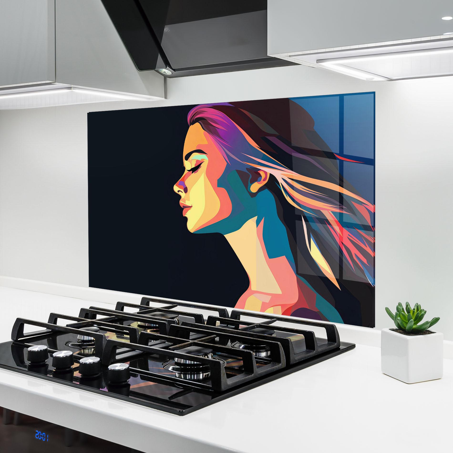 Küchenrückwand Glas Worm Pop Light mockup 6