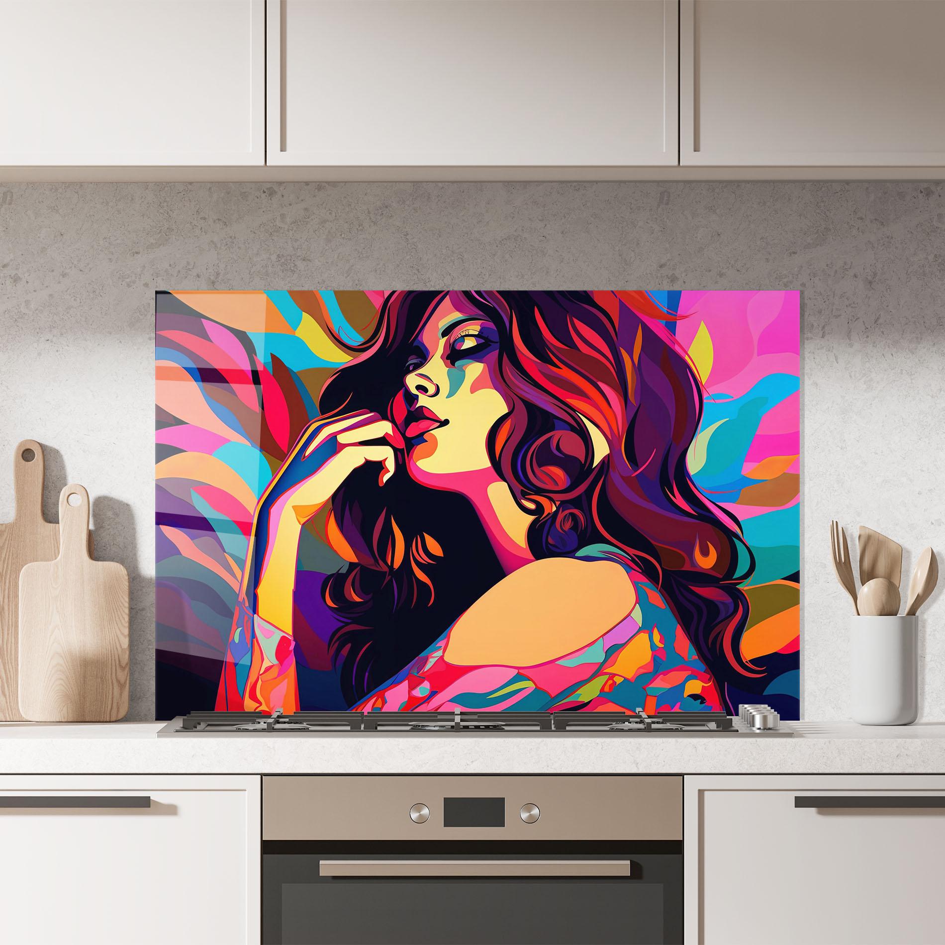 Küchenrückwand Glas Pop Color Mix mockup 7