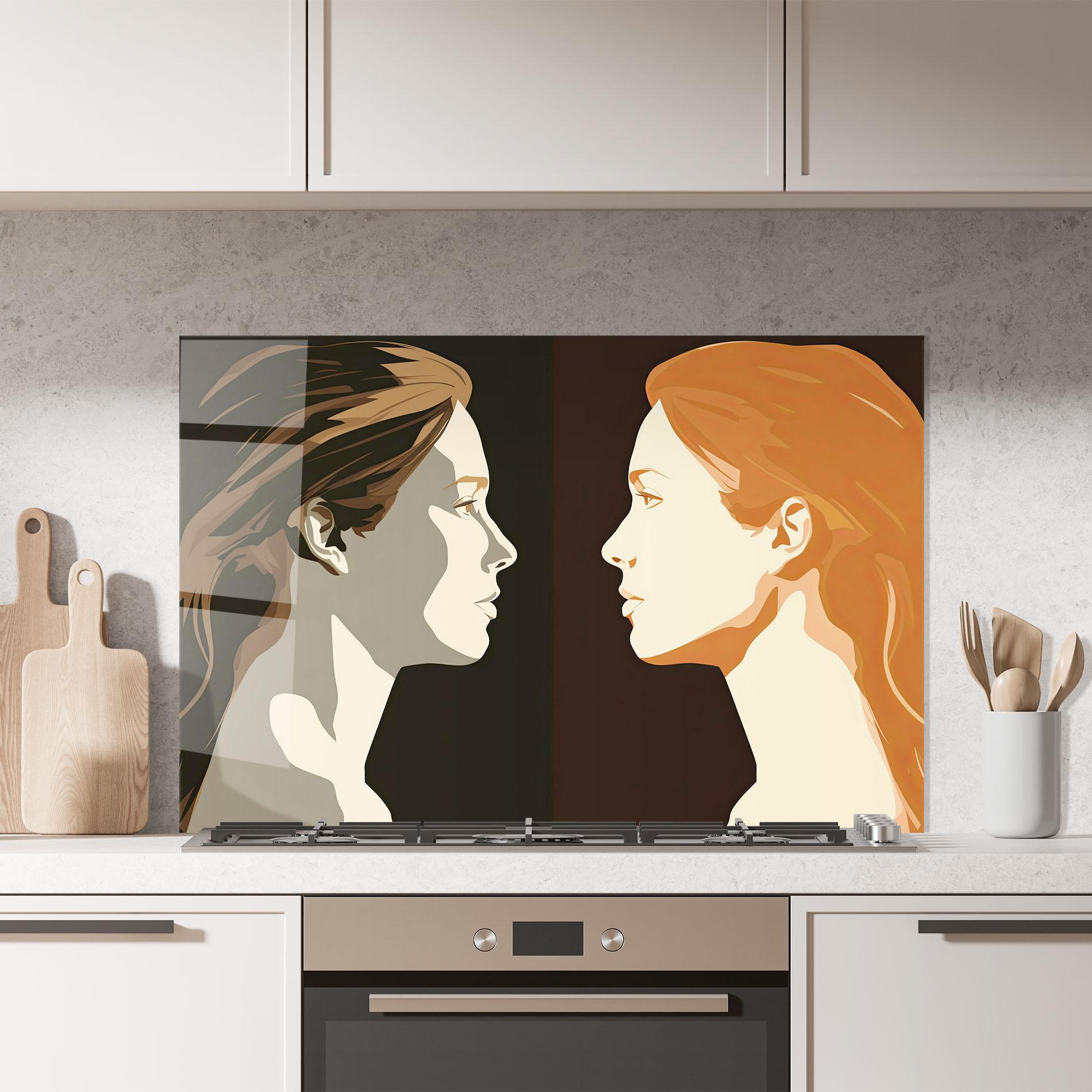Küchenrückwand Glas Pop Face To Face mockup 7