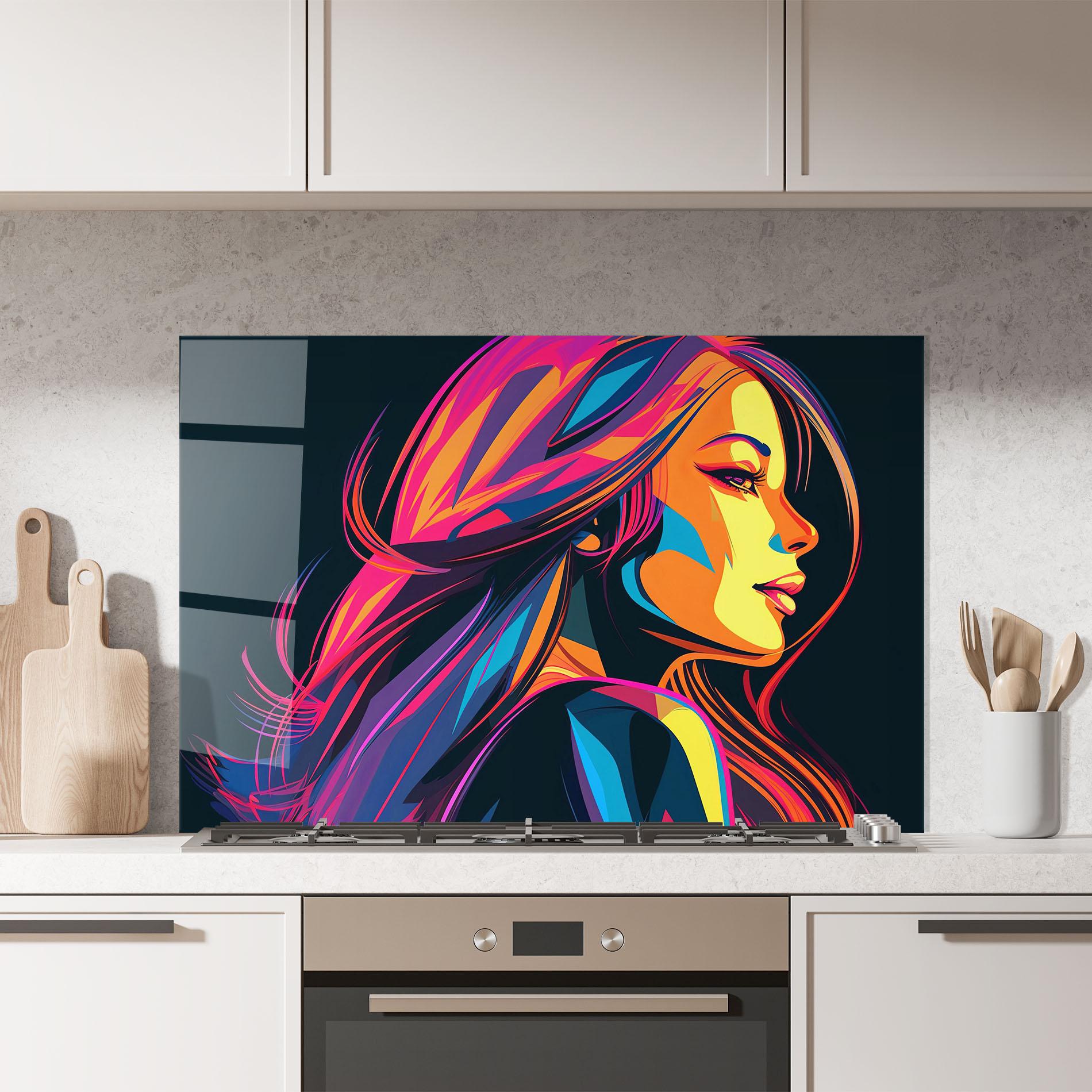 Küchenrückwand Glas Pop Worm Light mockup 7