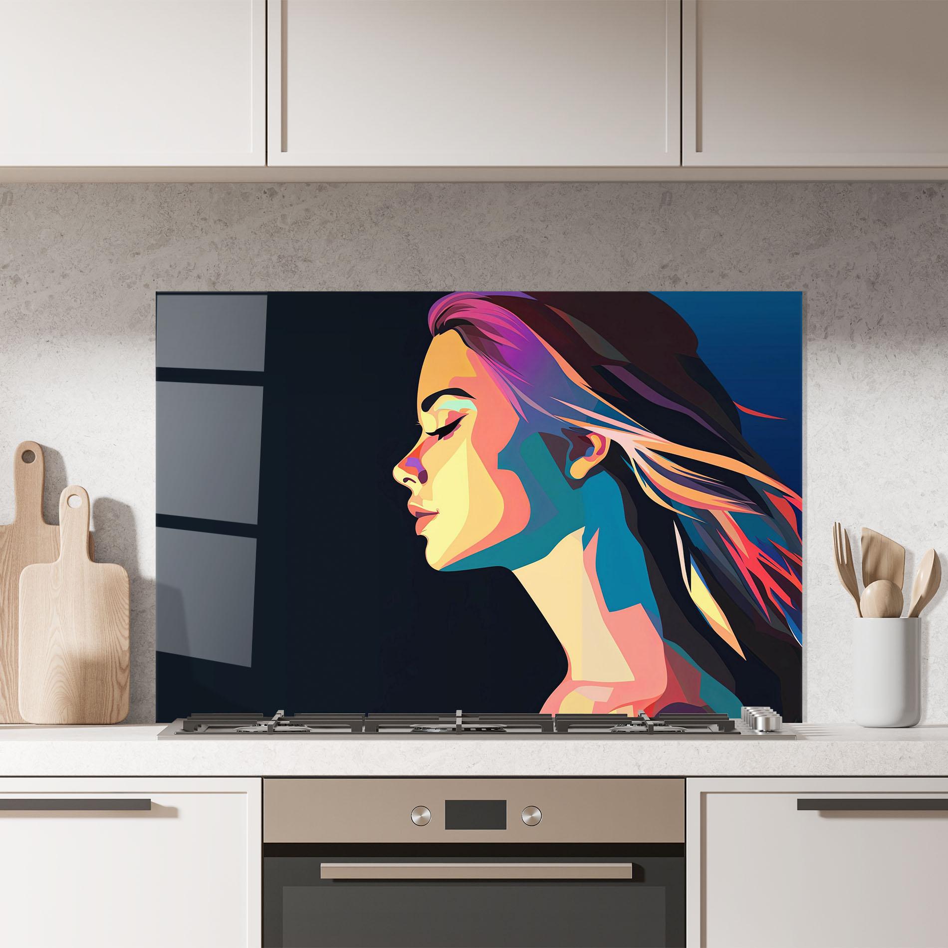 Küchenrückwand Glas Worm Pop Light mockup 7