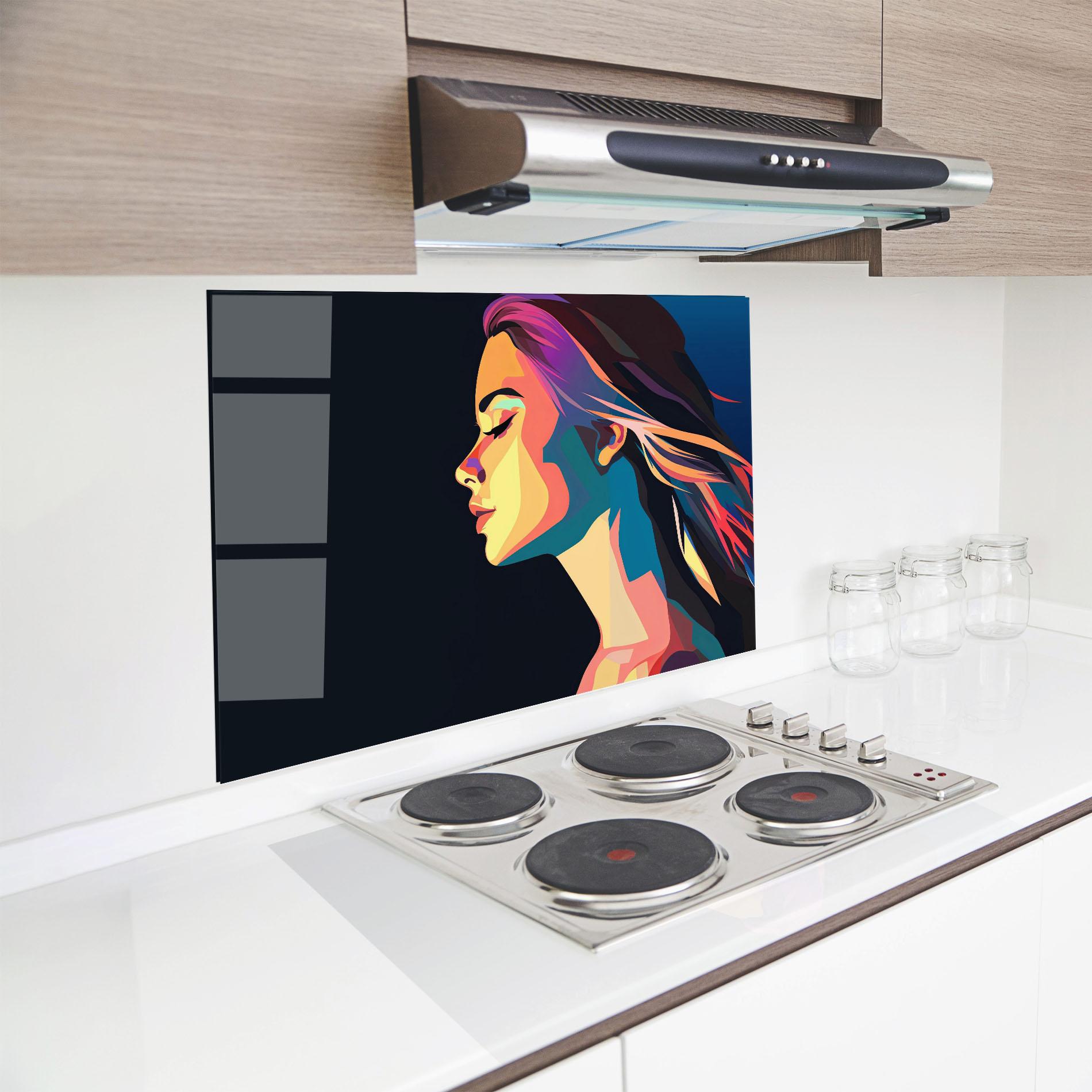 Küchenrückwand Glas Worm Pop Light mockup 8