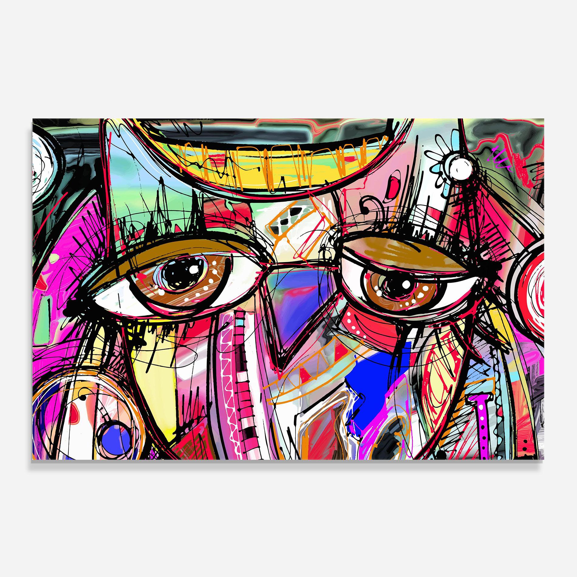 Küchenrückwand Glas Color Mix Eyes mockup 0