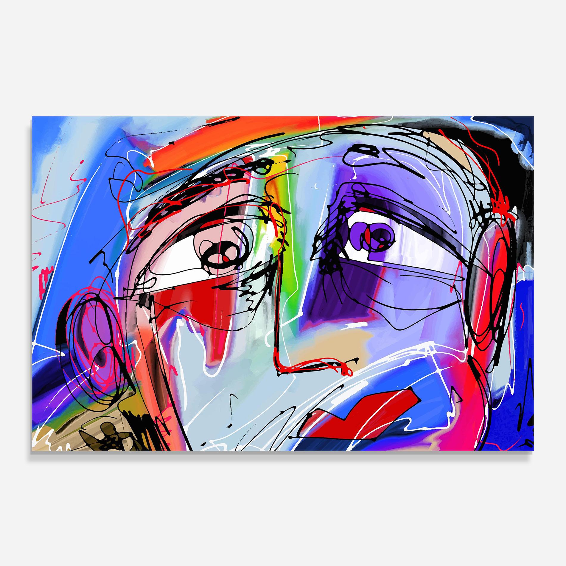 Küchenrückwand Glas Color Mix Face mockup 0