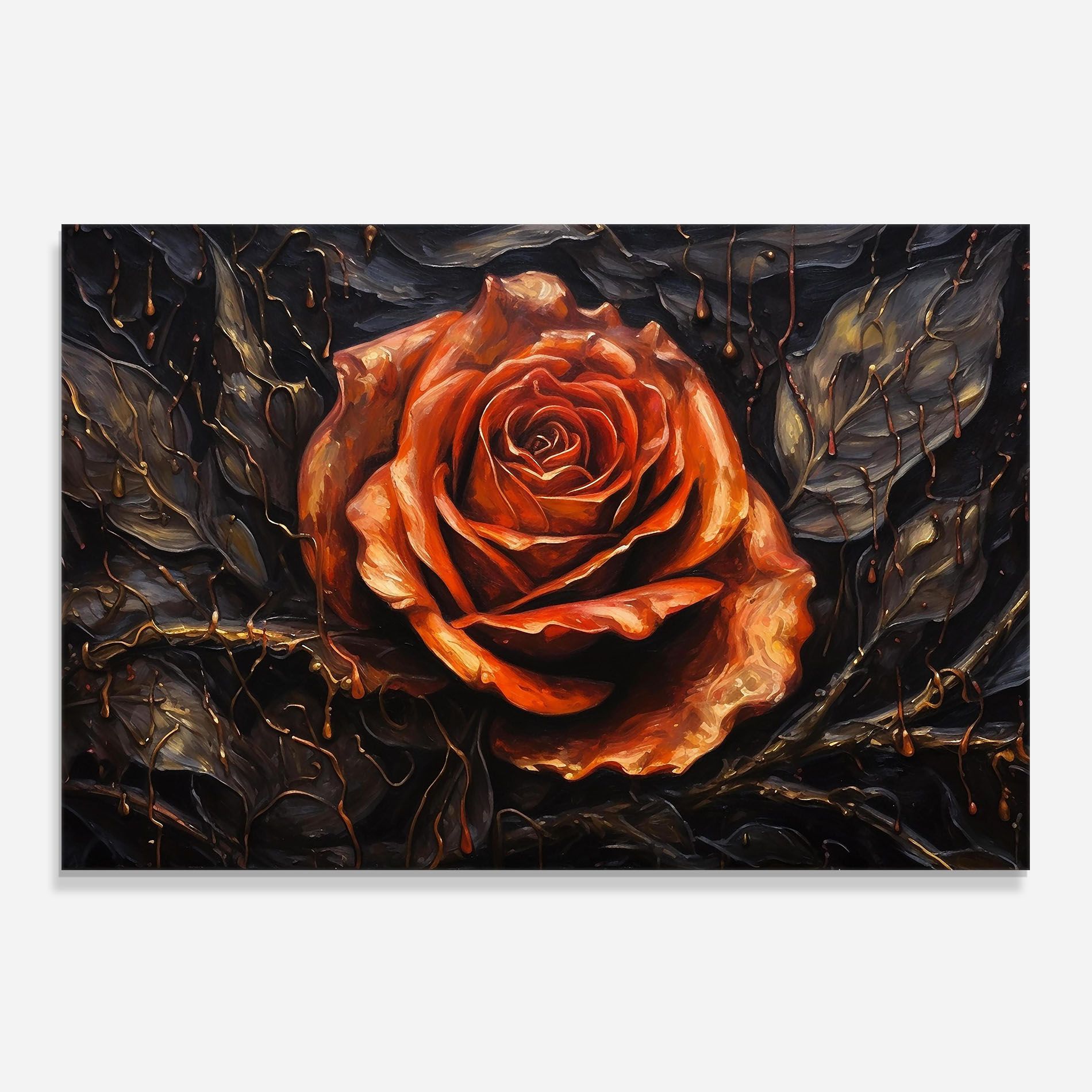 Dark Orange Rose Art mockup 0