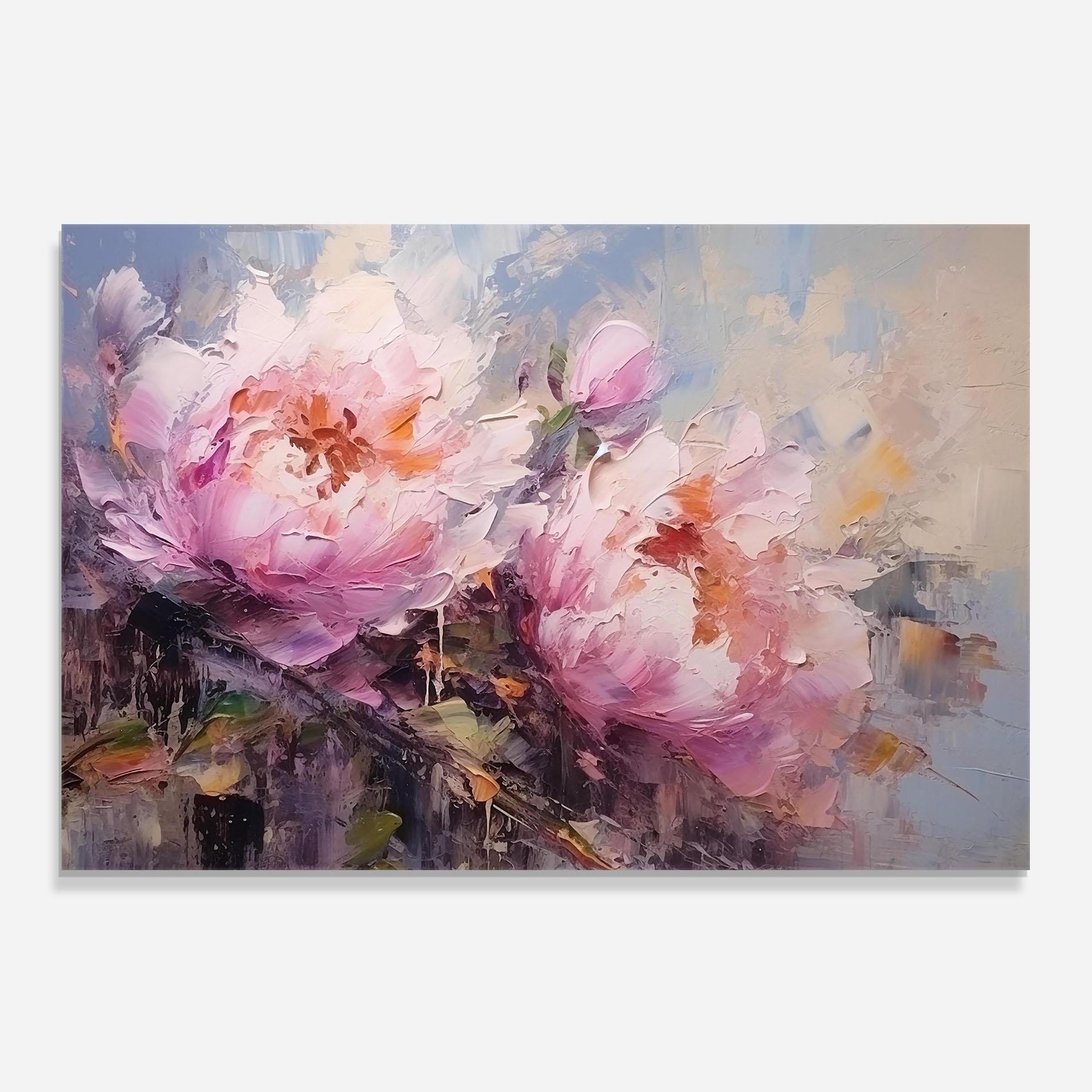Küchenrückwand Glas Peony Art mockup 0