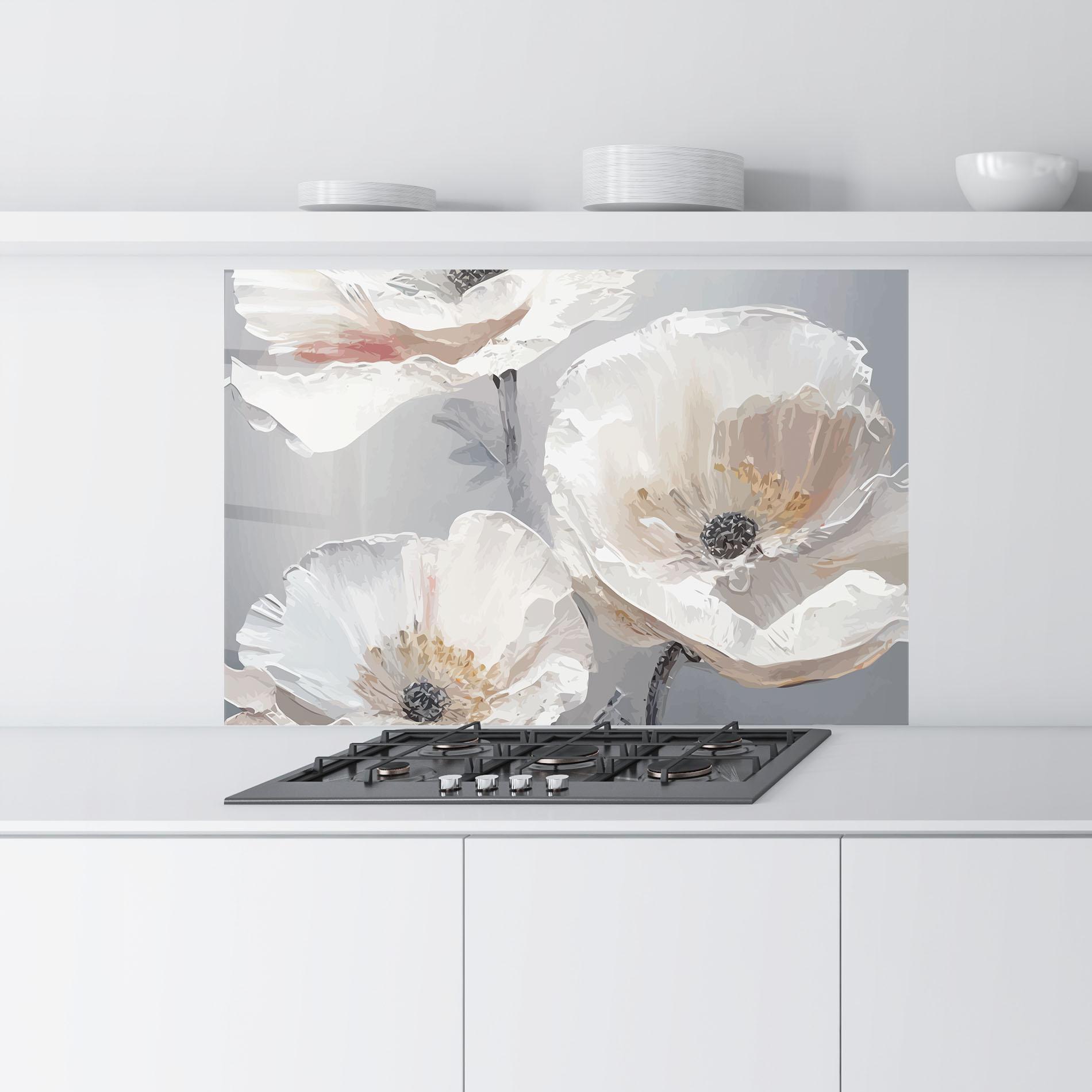 Küchenrückwand Glas Cream Mix Flower mockup 9