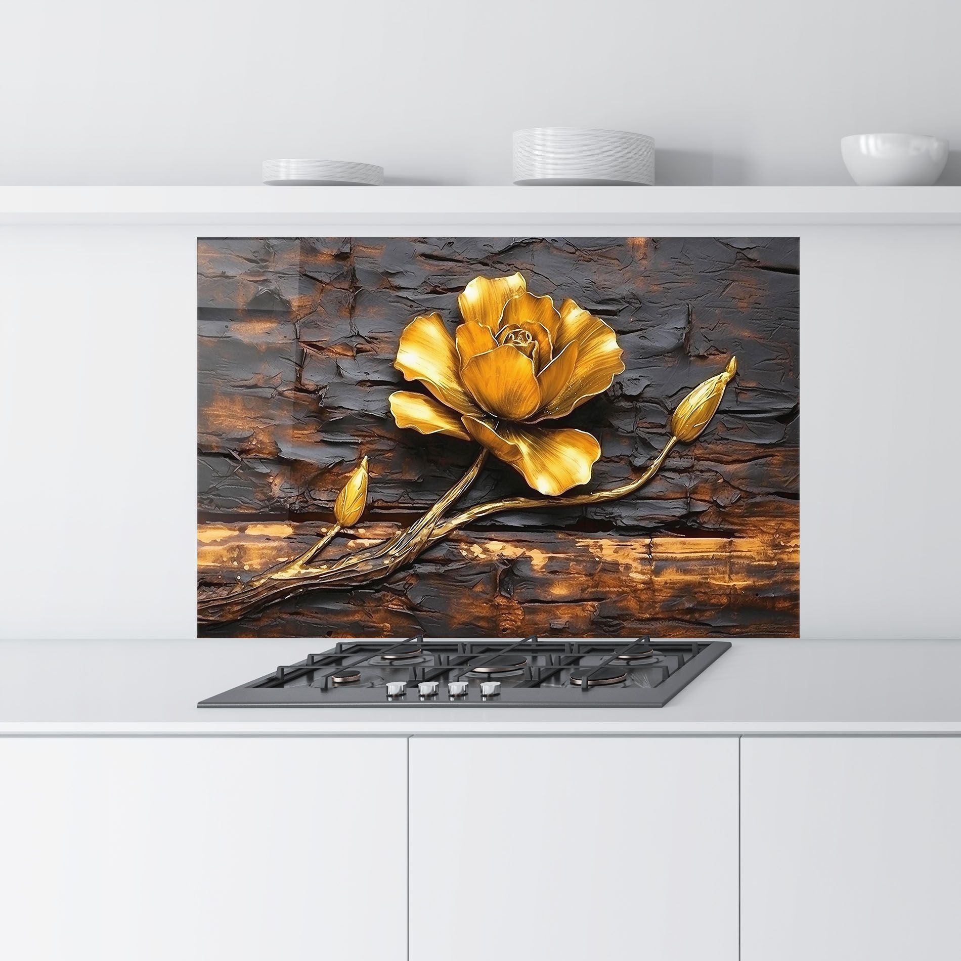 Golden Rose On Wood mockup 9