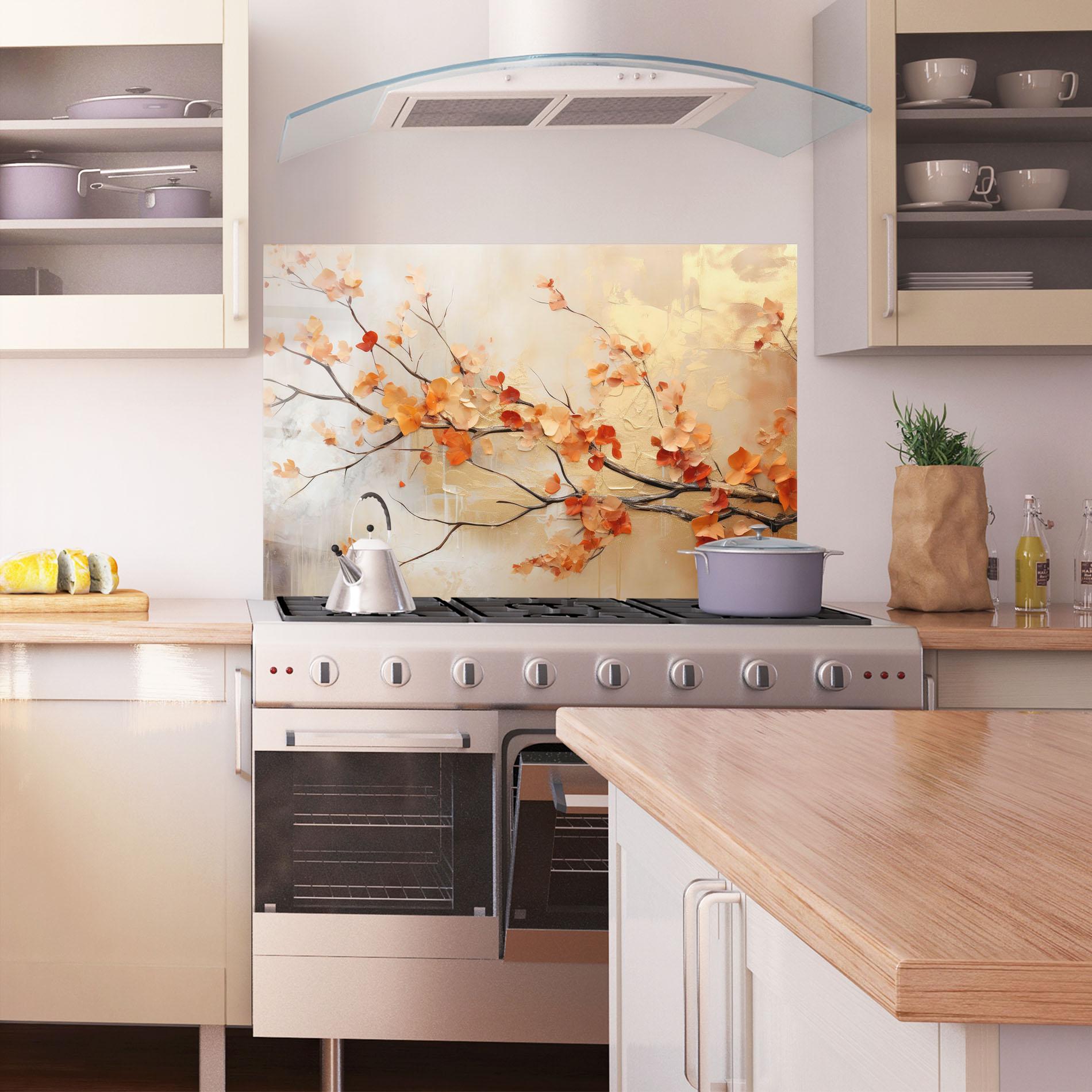 Küchenrückwand Glas Autumn Nature Art mockup 1