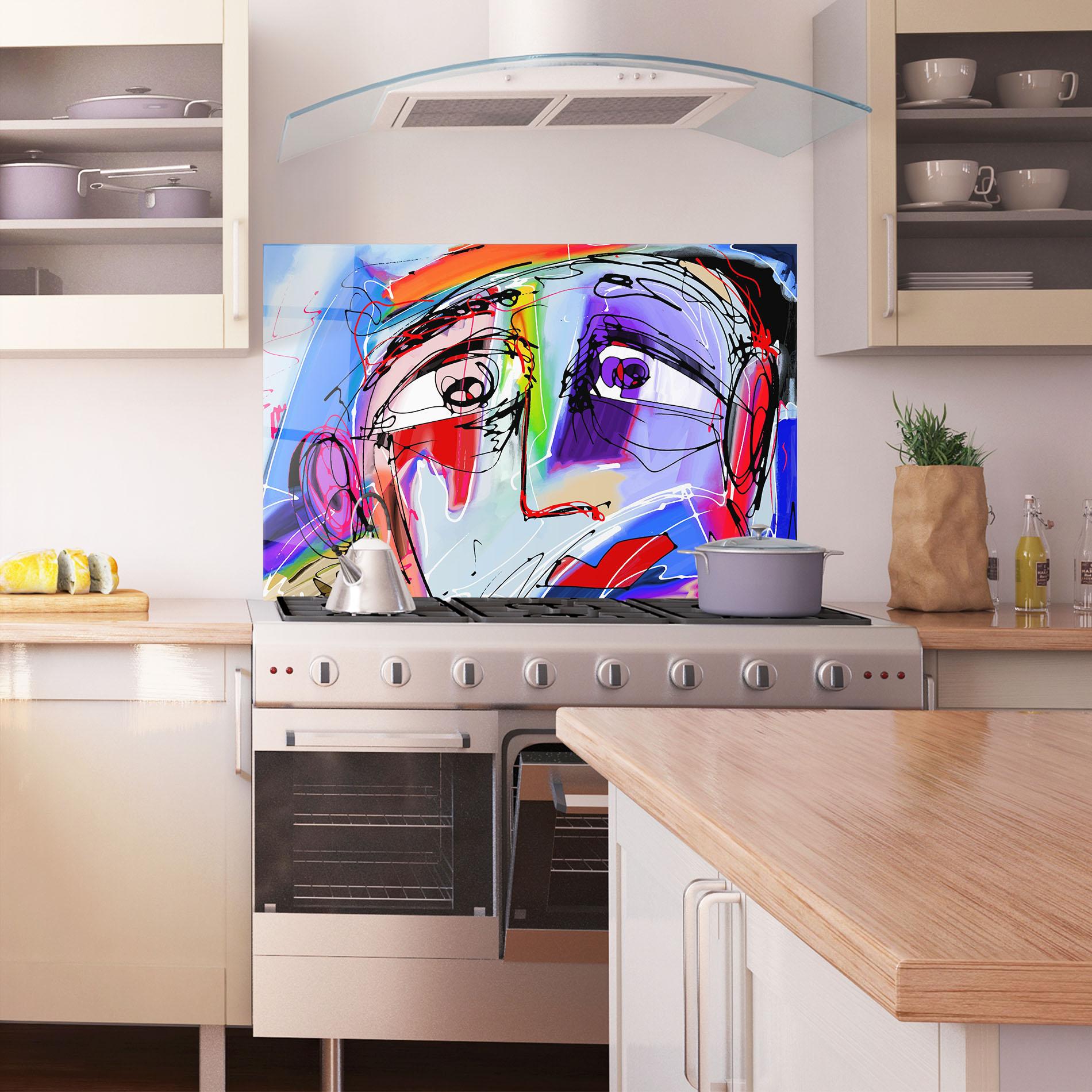 Küchenrückwand Glas Color Mix Face mockup 1