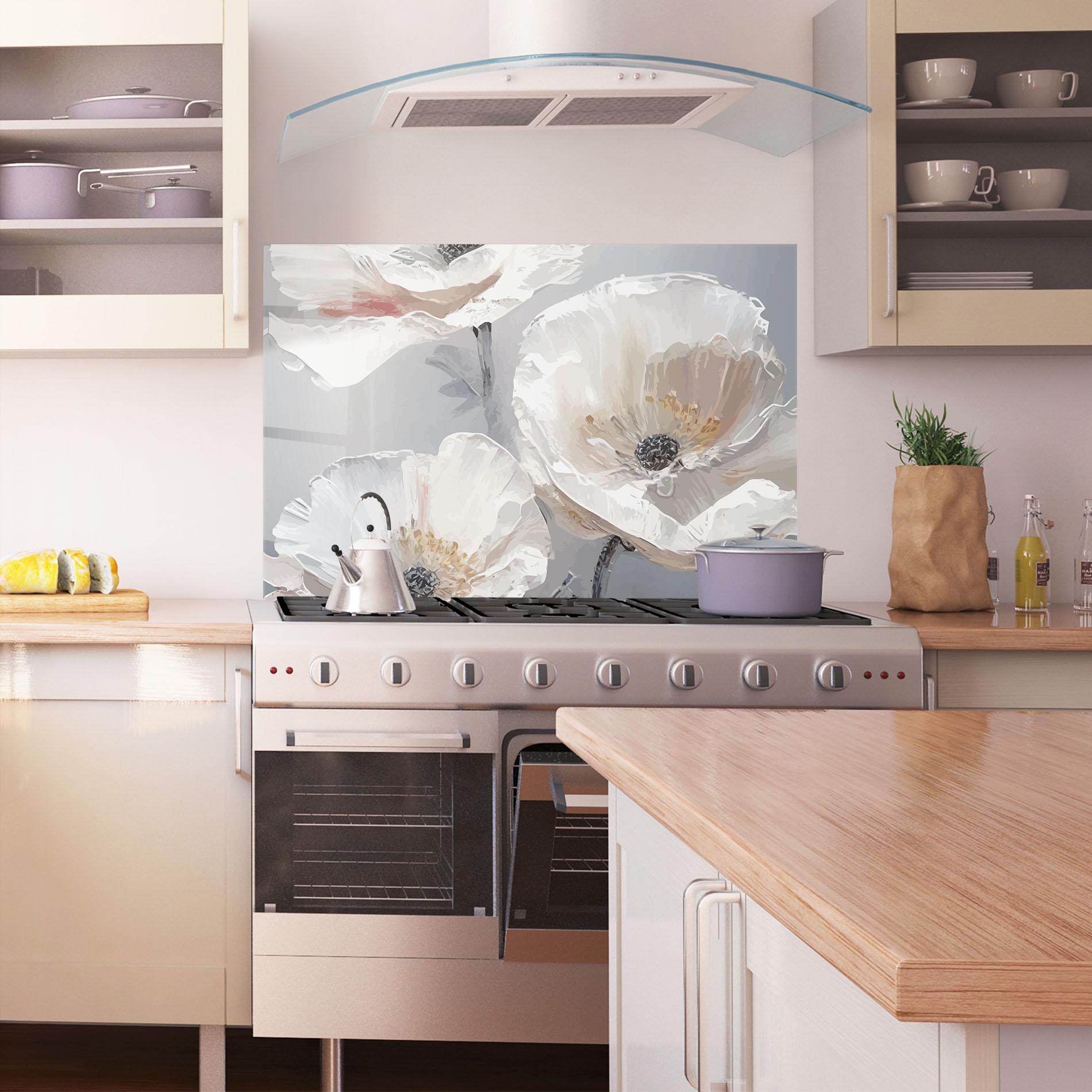 Küchenrückwand Glas Cream Mix Flower mockup 1