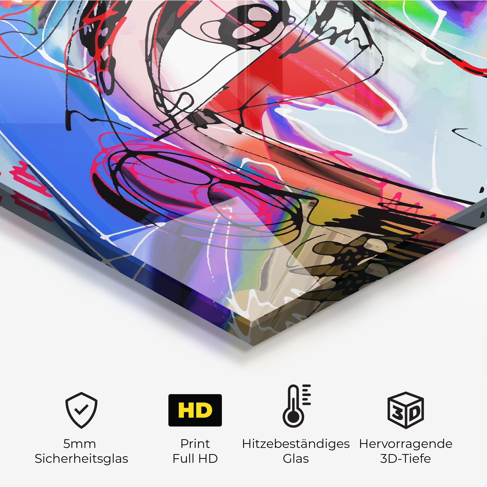 Küchenrückwand Glas Color Mix Face mockup 2