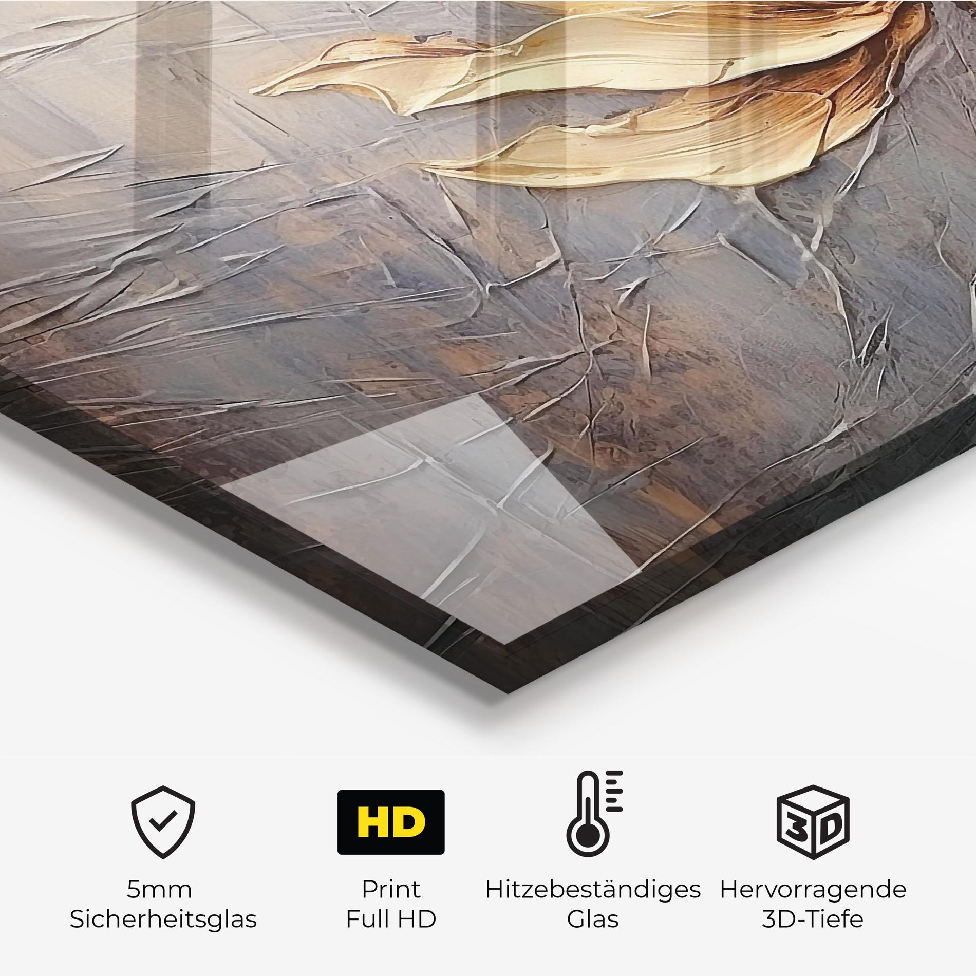 Küchenrückwand Glas Cream Rose On Blue mockup 2