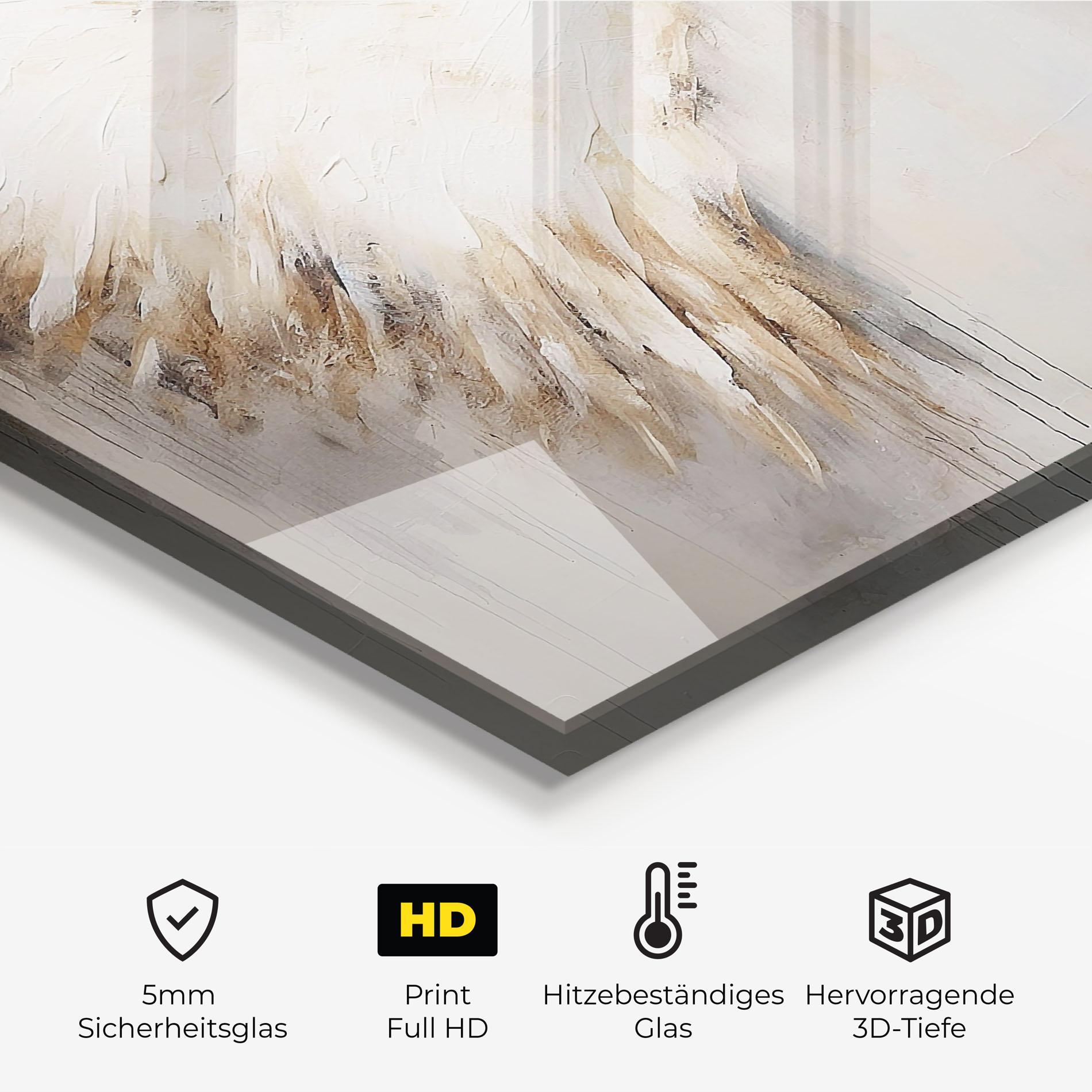 Küchenrückwand Glas Cream White Wings mockup 2