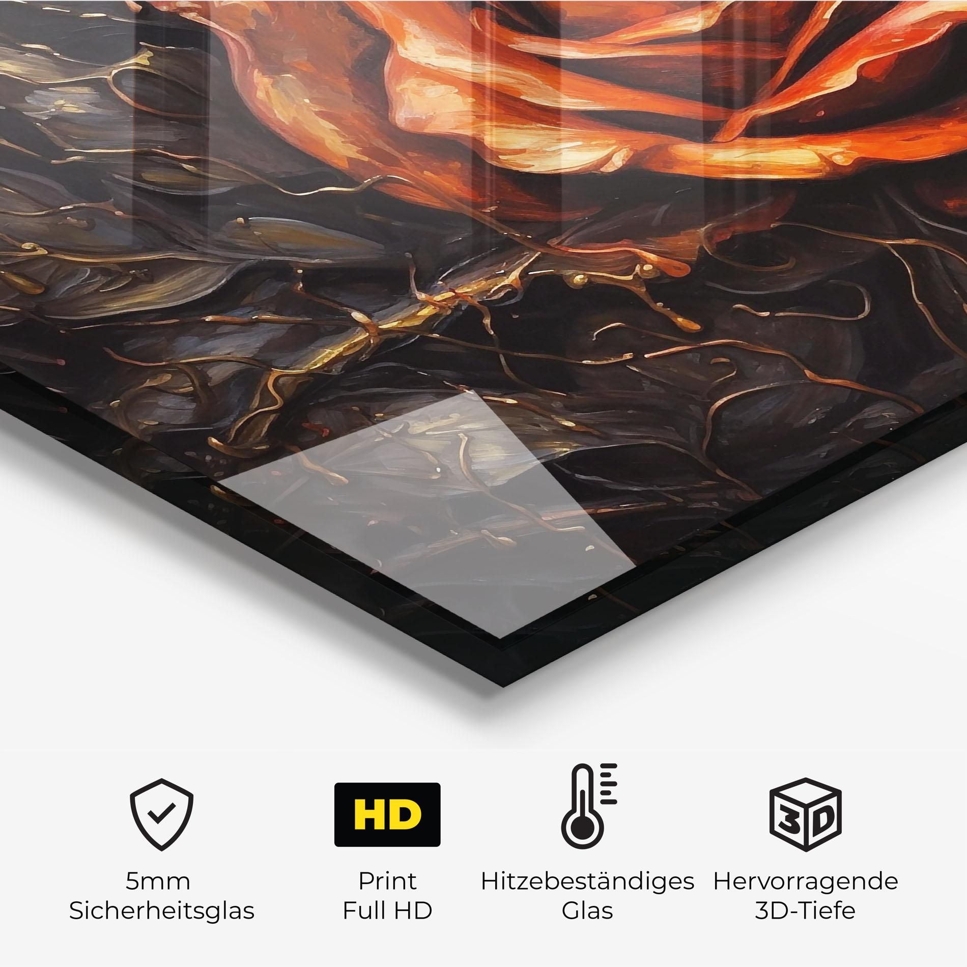 Dark Orange Rose Art mockup 2